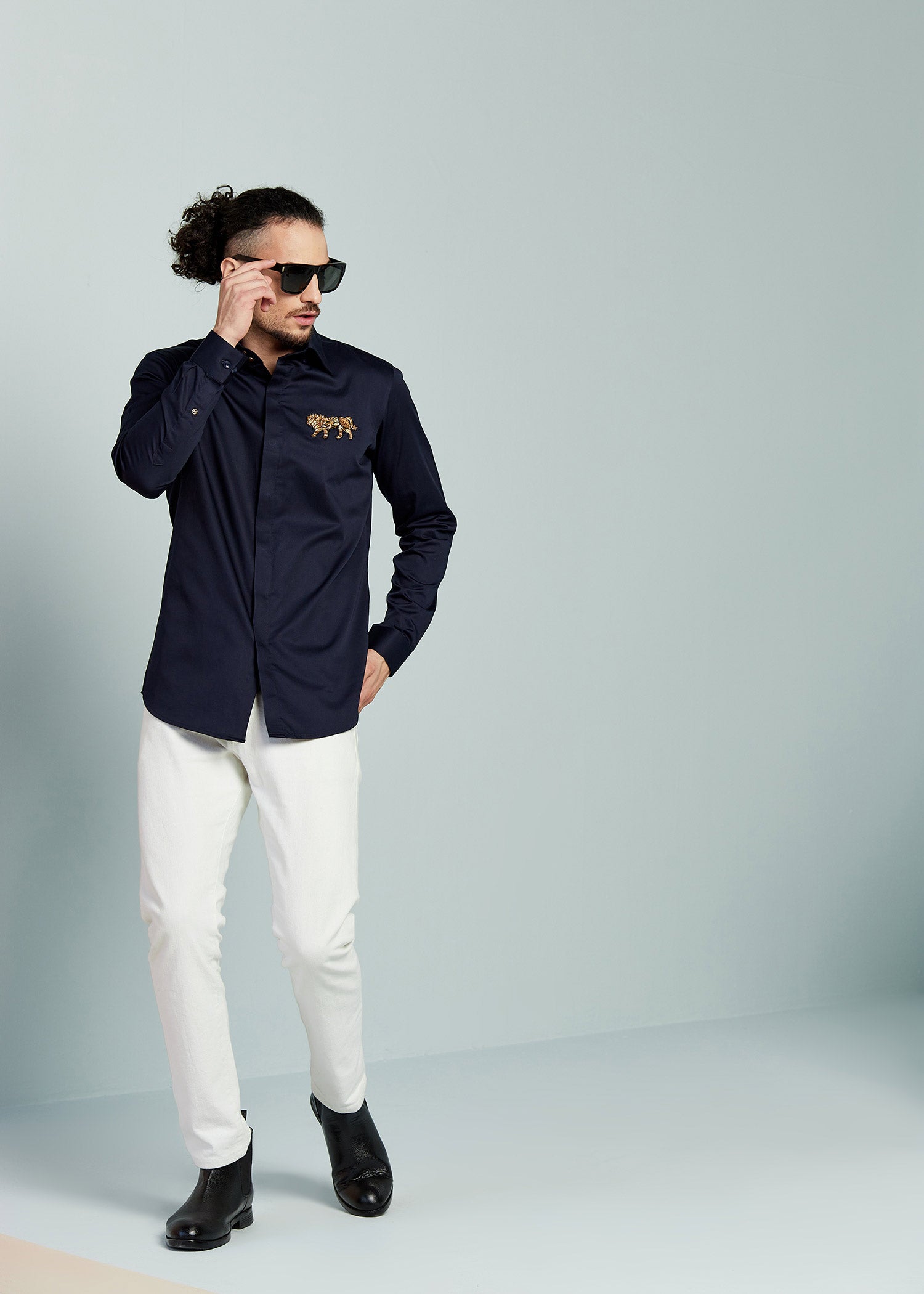 Lion Embroidered Shirt