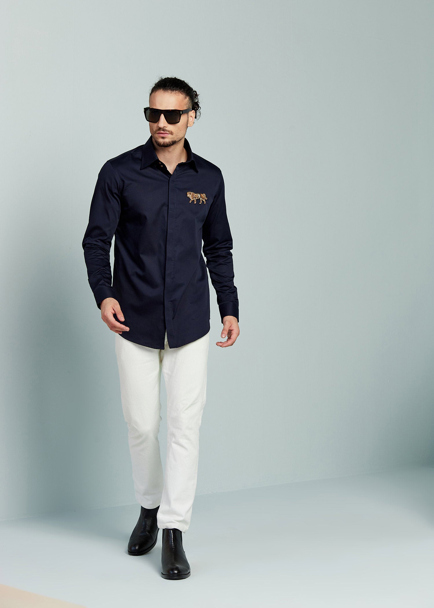Lion Embroidered Shirt