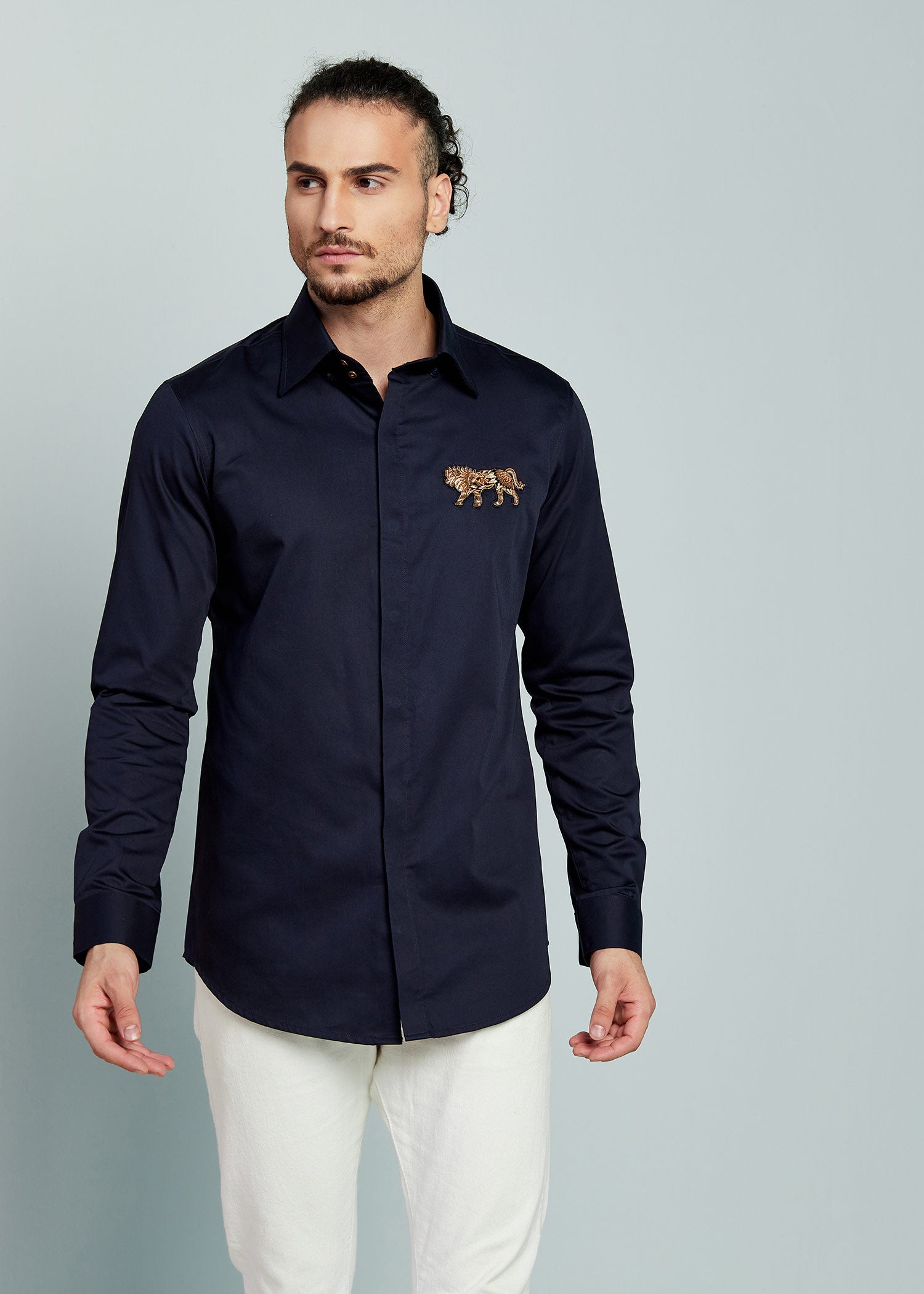 Lion Embroidered Shirt