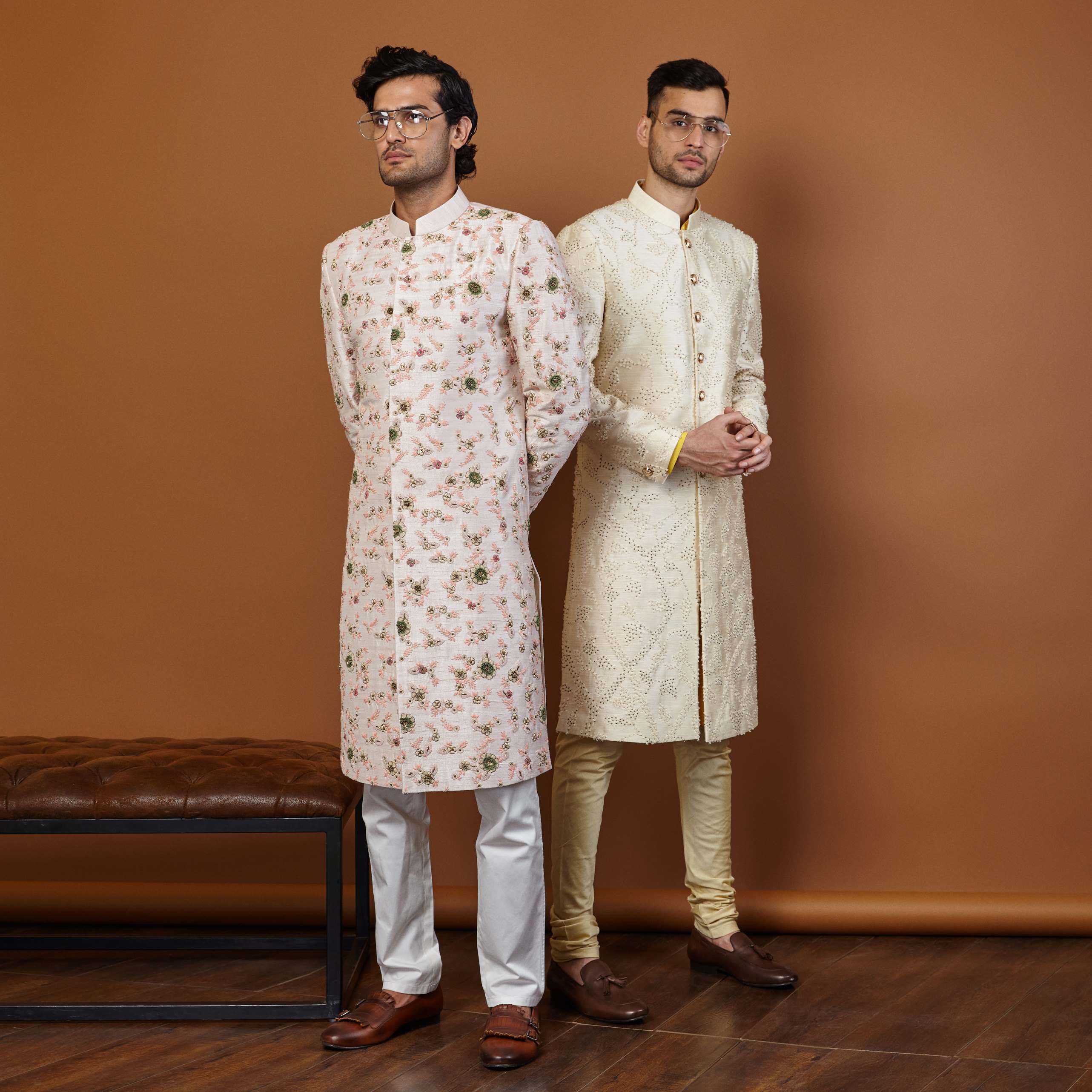 LINEAGE FRENCH-KNOT SHERWANI IN PINK