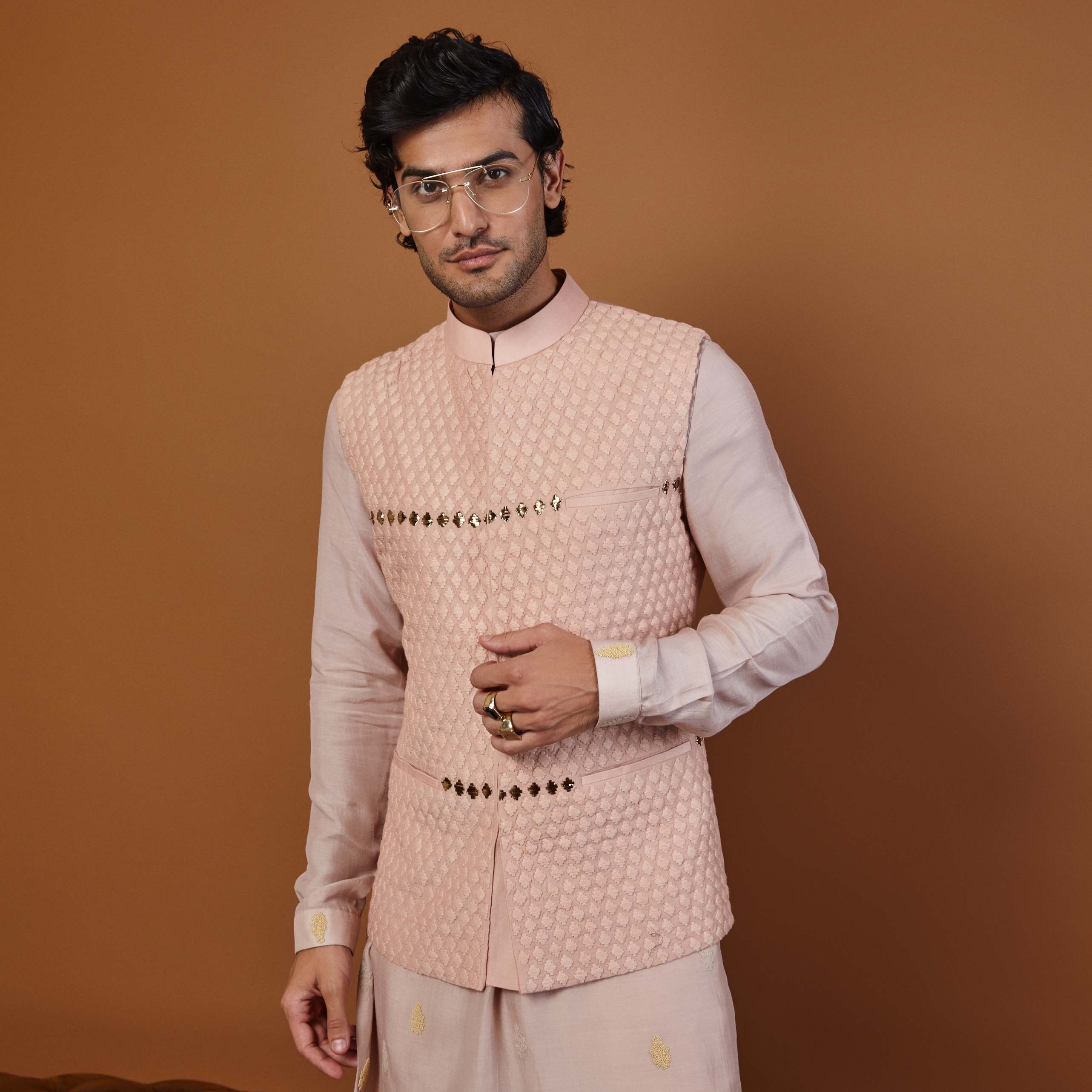 ANCHOR NEHRU JACKET IN PINK