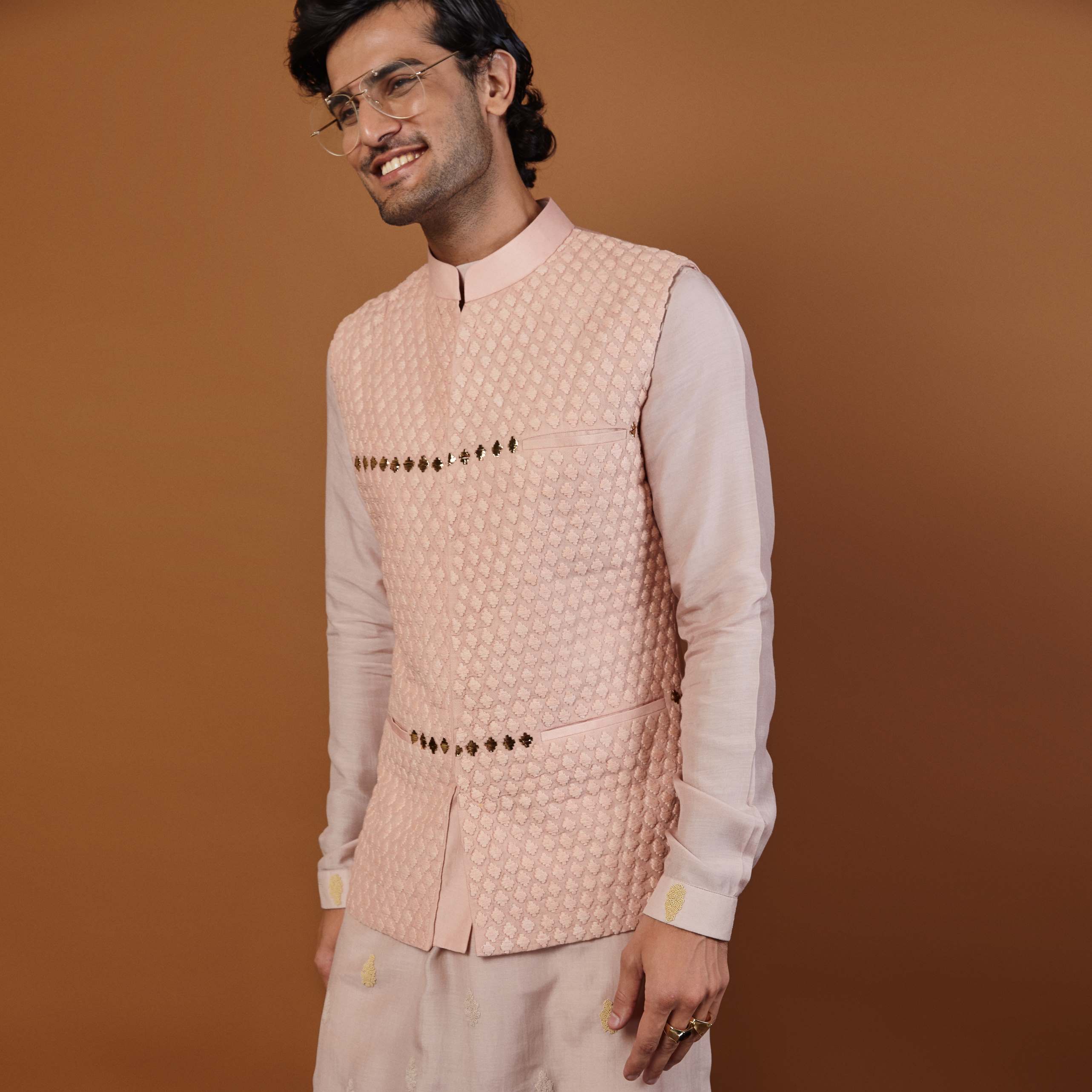 ANCHOR NEHRU JACKET IN PINK