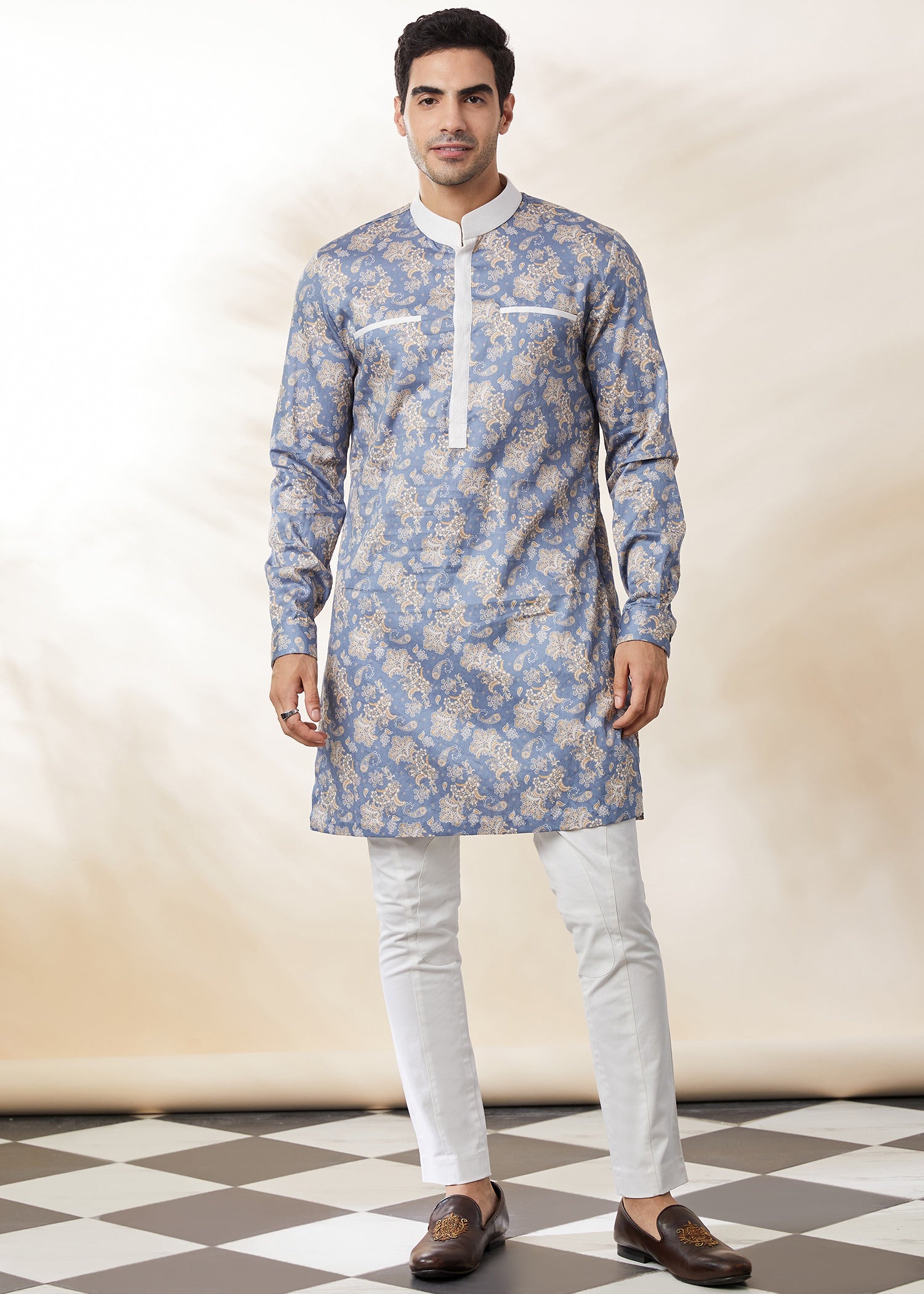 SKY PRINTED KURTA