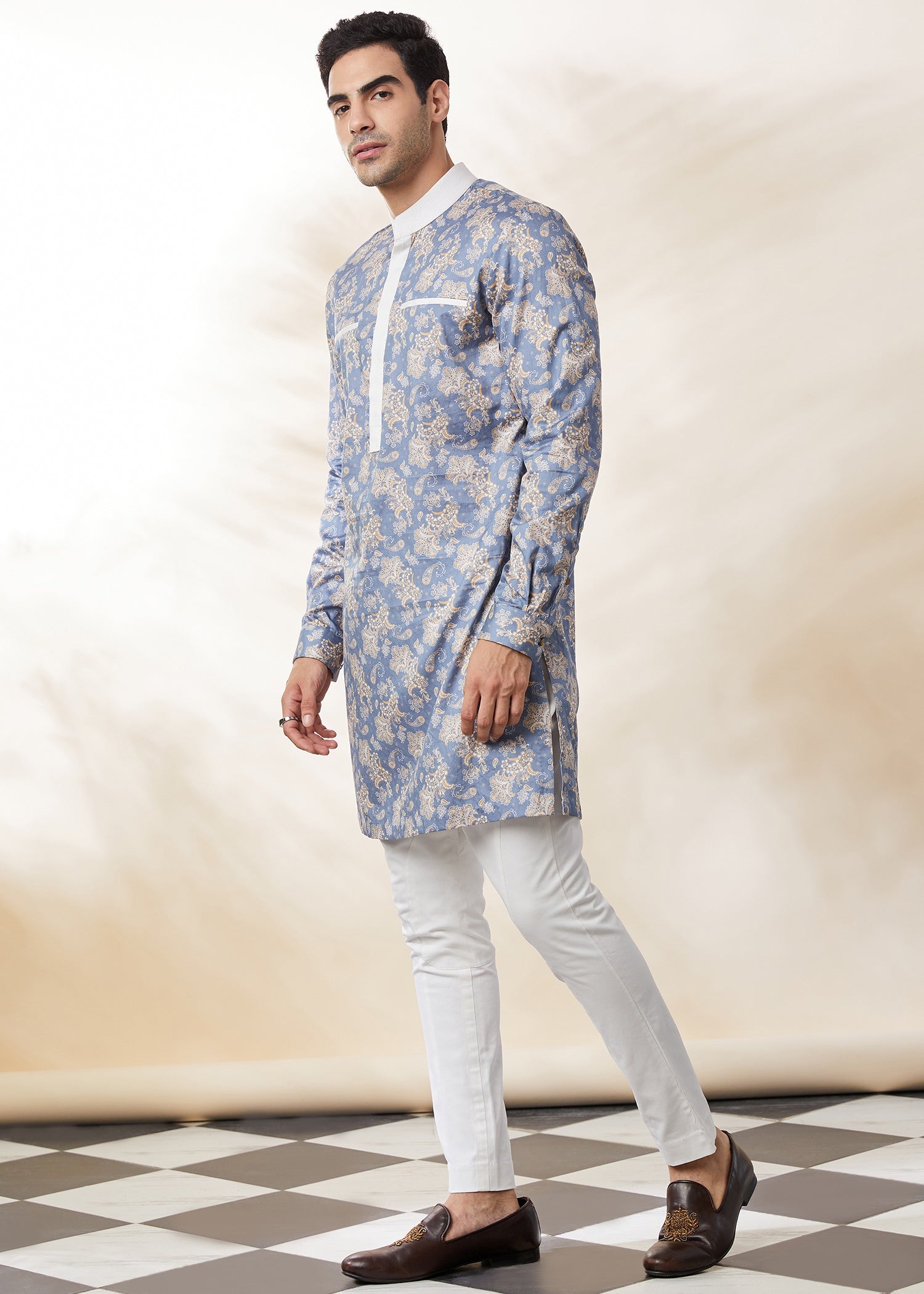 SKY PRINTED KURTA