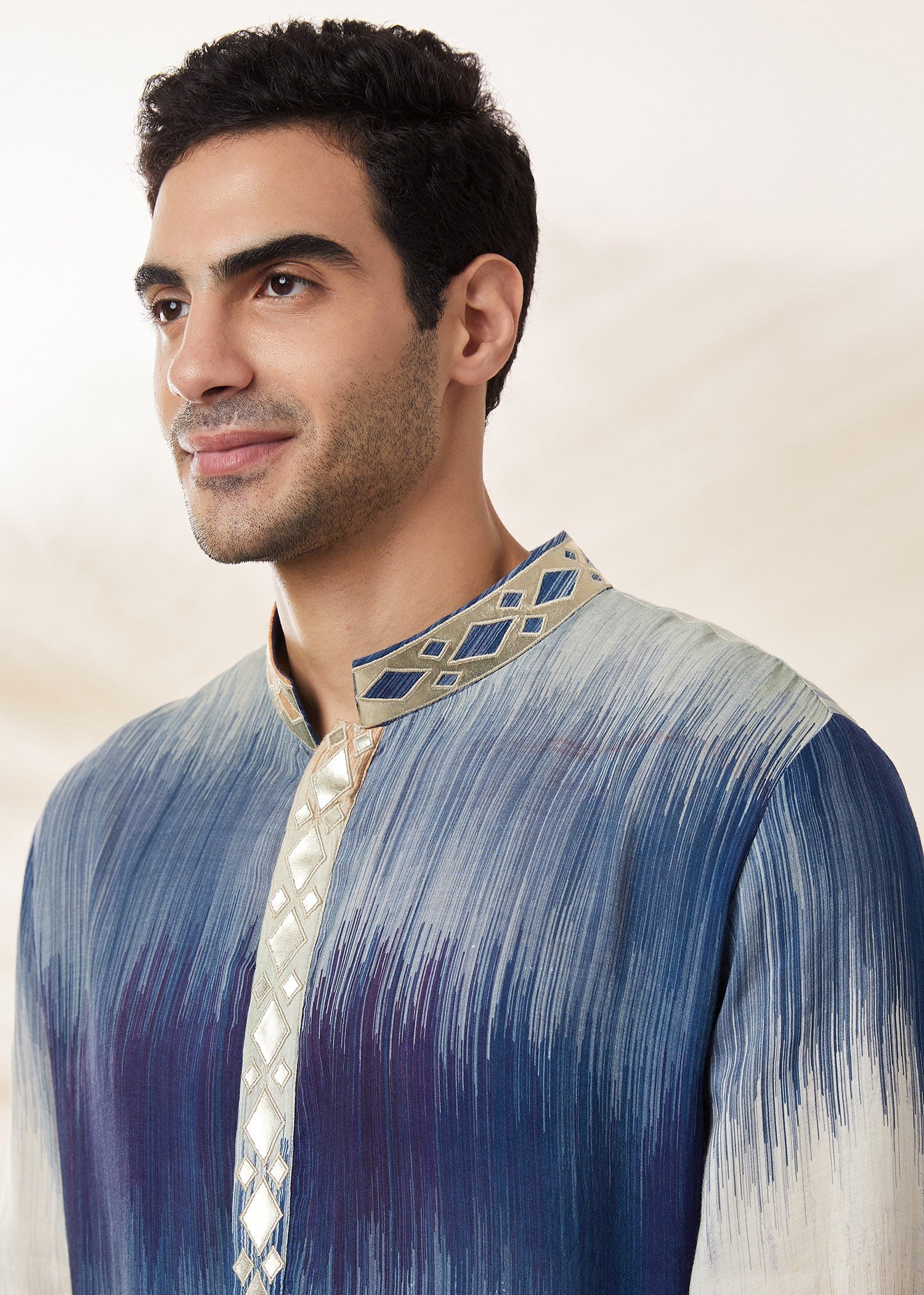 draped printed ombre kurta