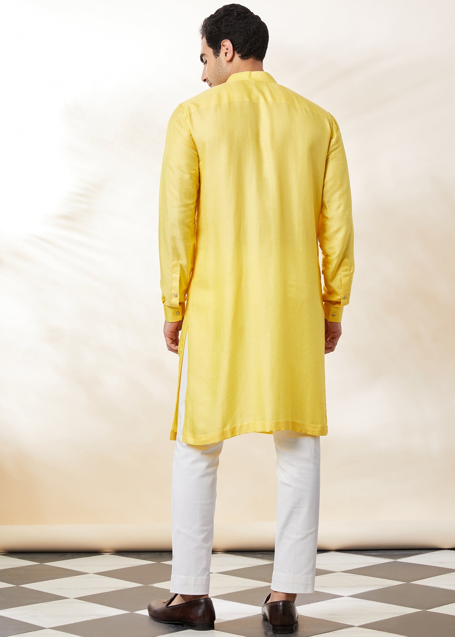 Yellow Embroidered Kurta