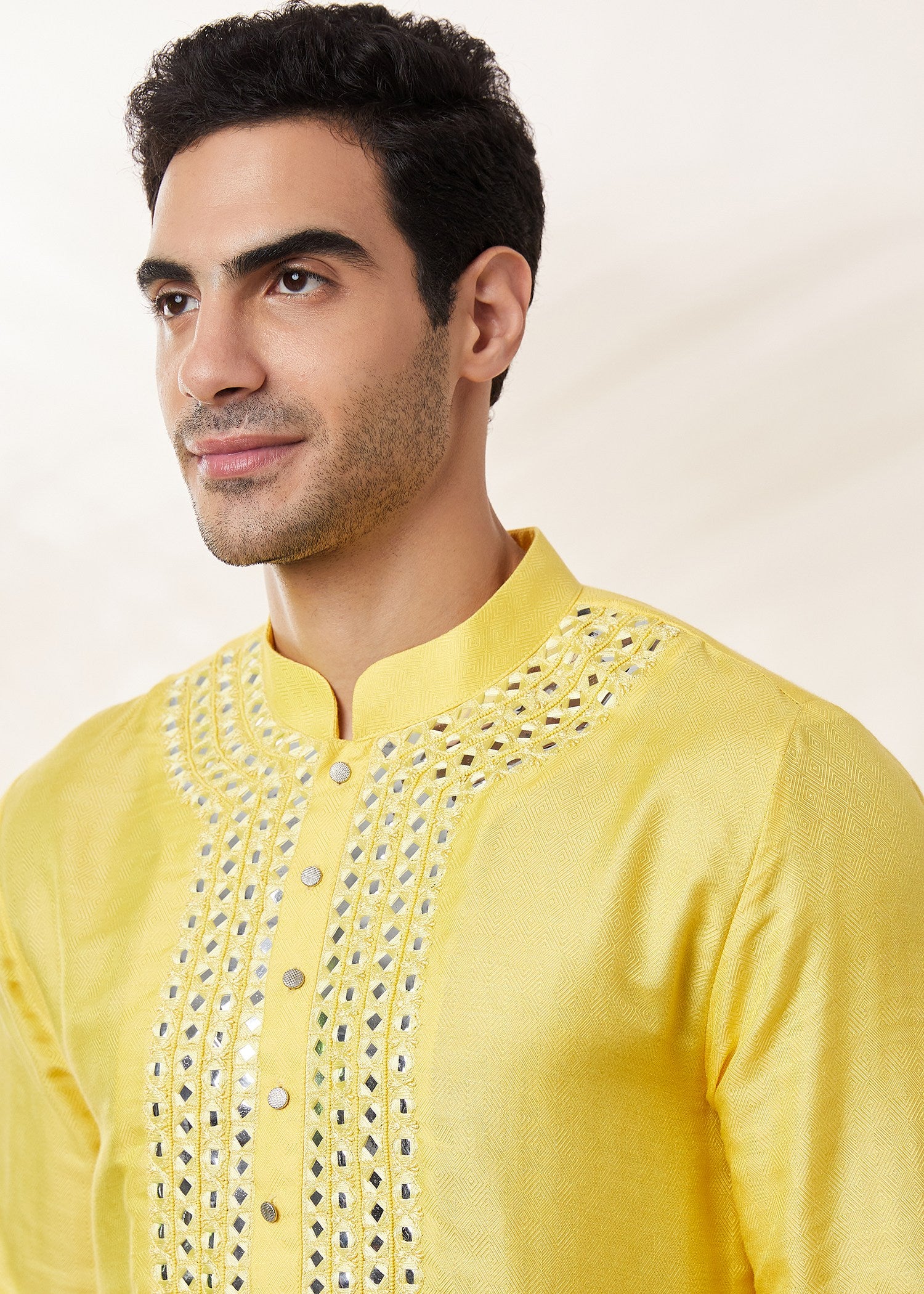 Yellow Embroidered Kurta