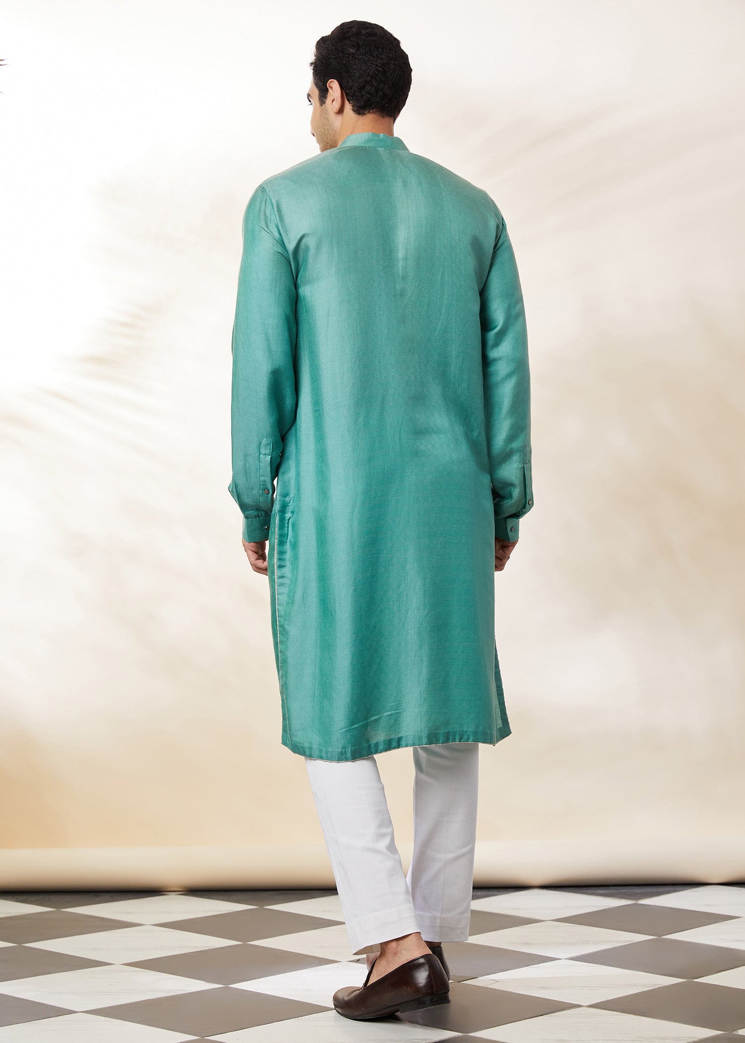 Sea Green Embroidered Kurta