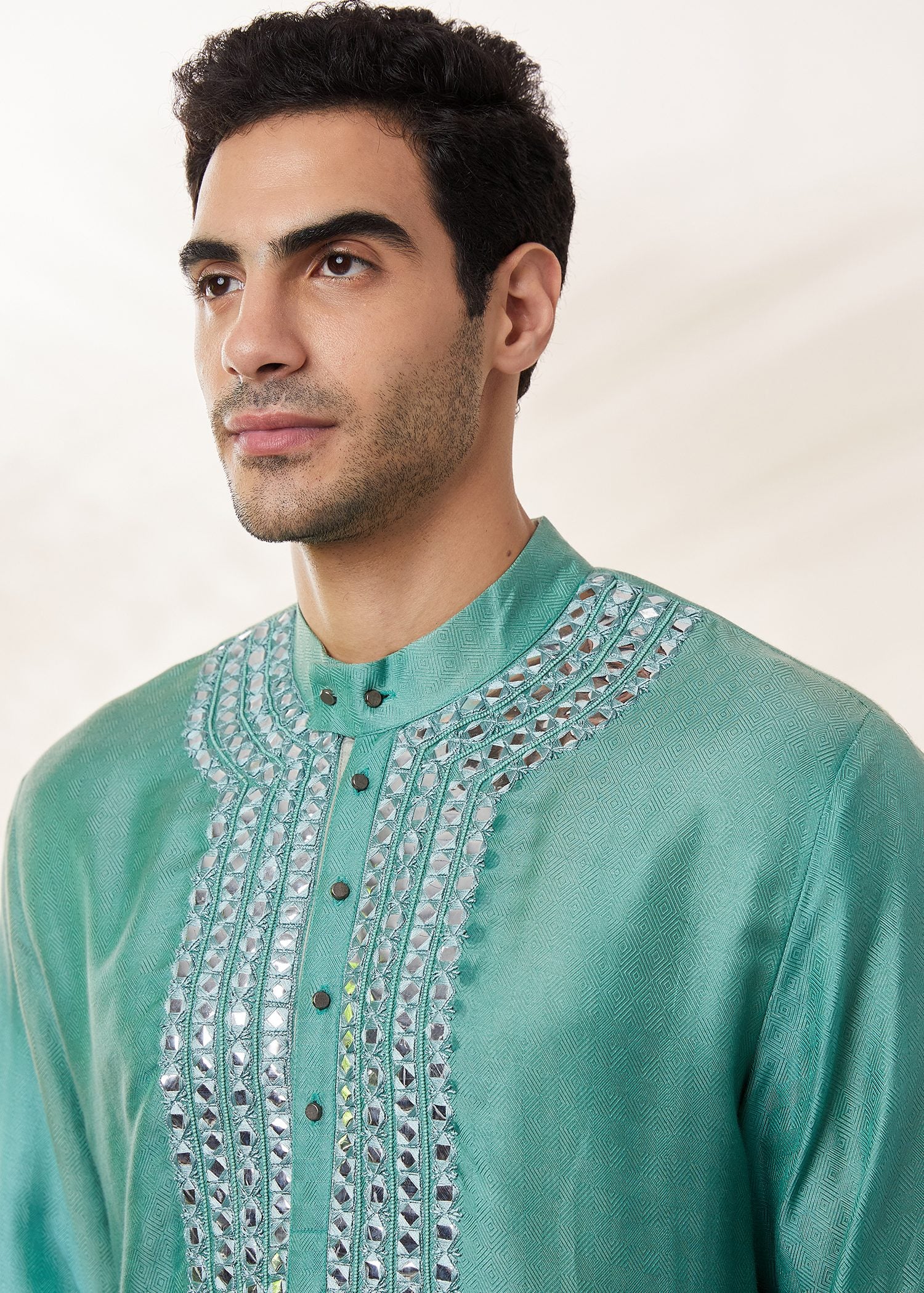 Sea Green Embroidered Kurta