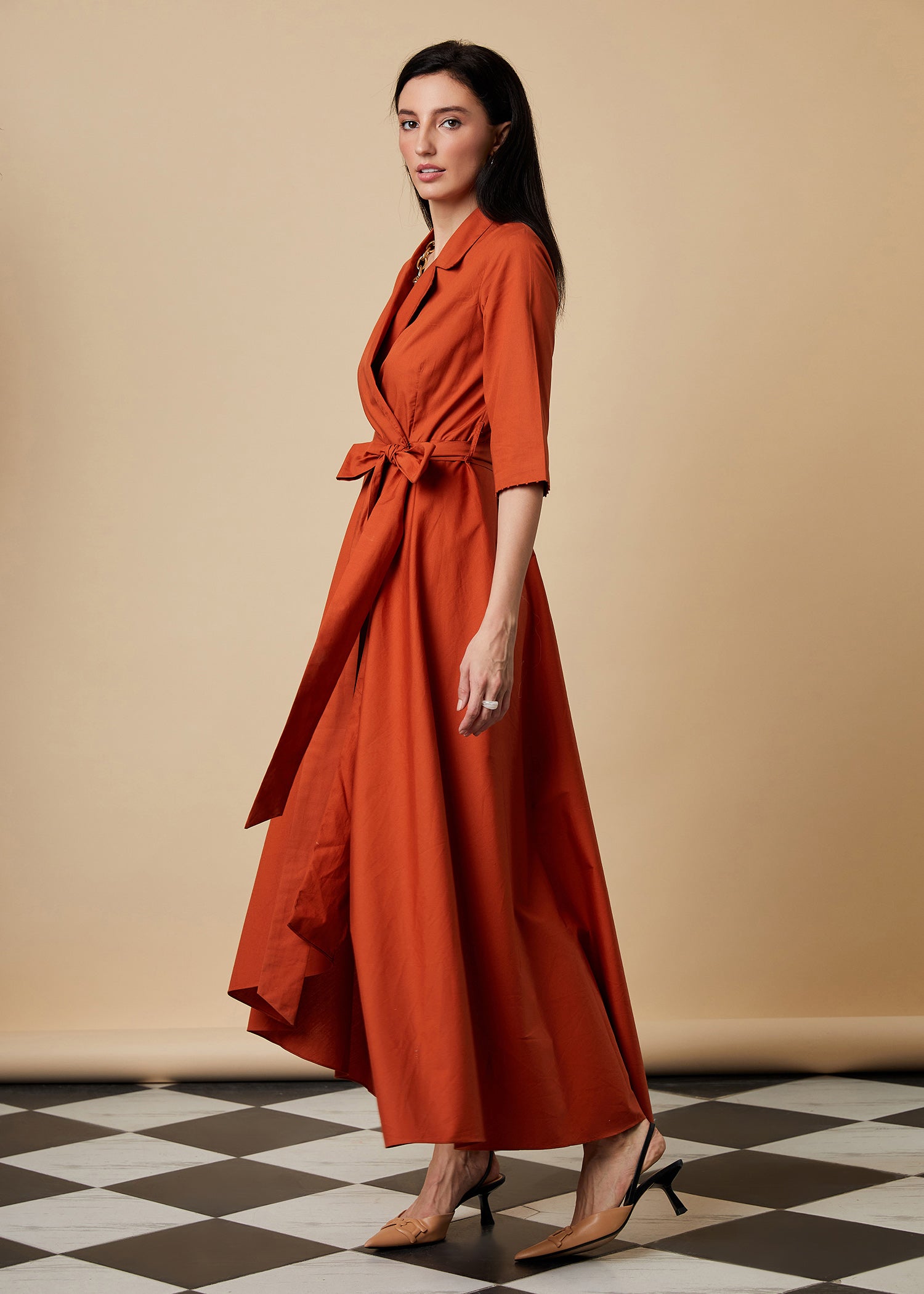 white christmas dresses Solid Wrap Dress – Effortless Draping in Designer Dresses