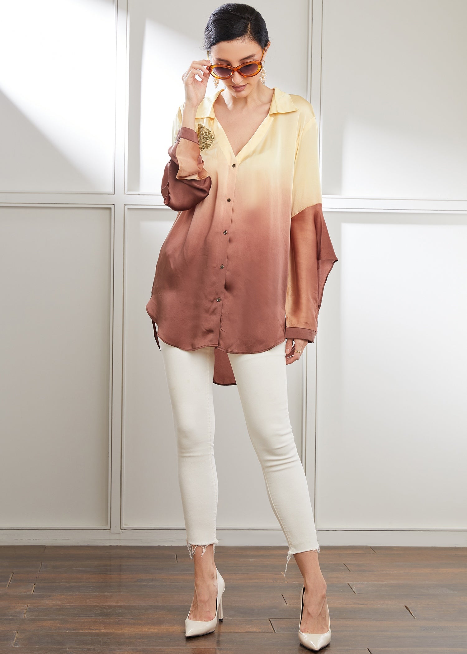 Hazel Embroidered Ombre Top