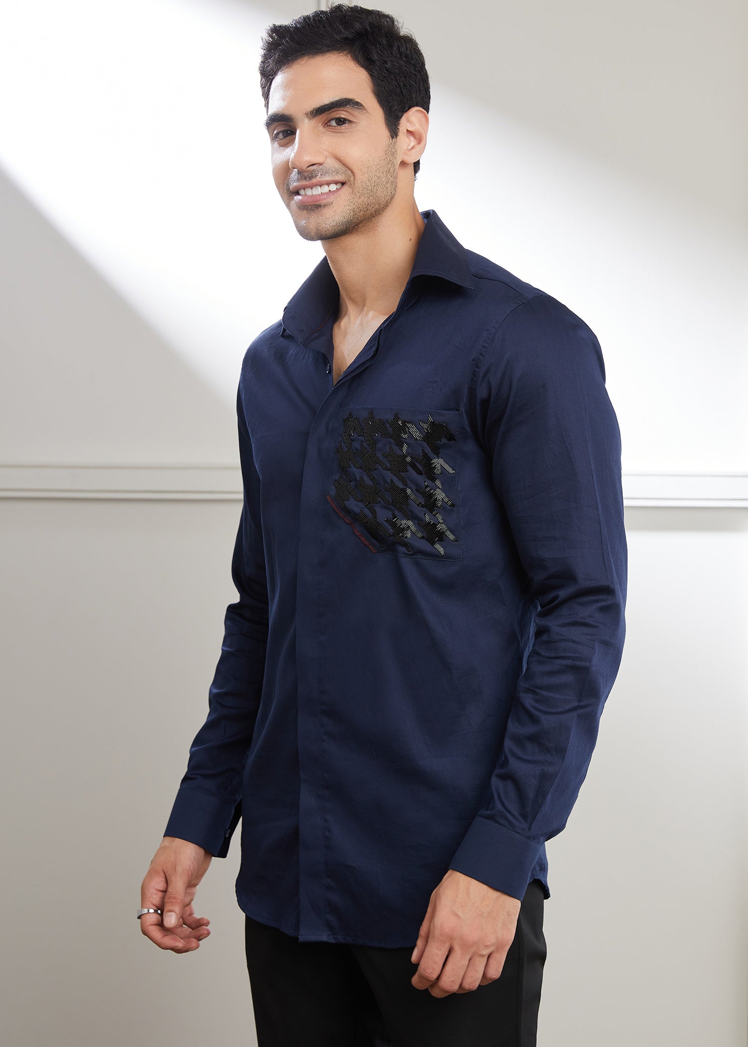Houndstooth Emb Shirt