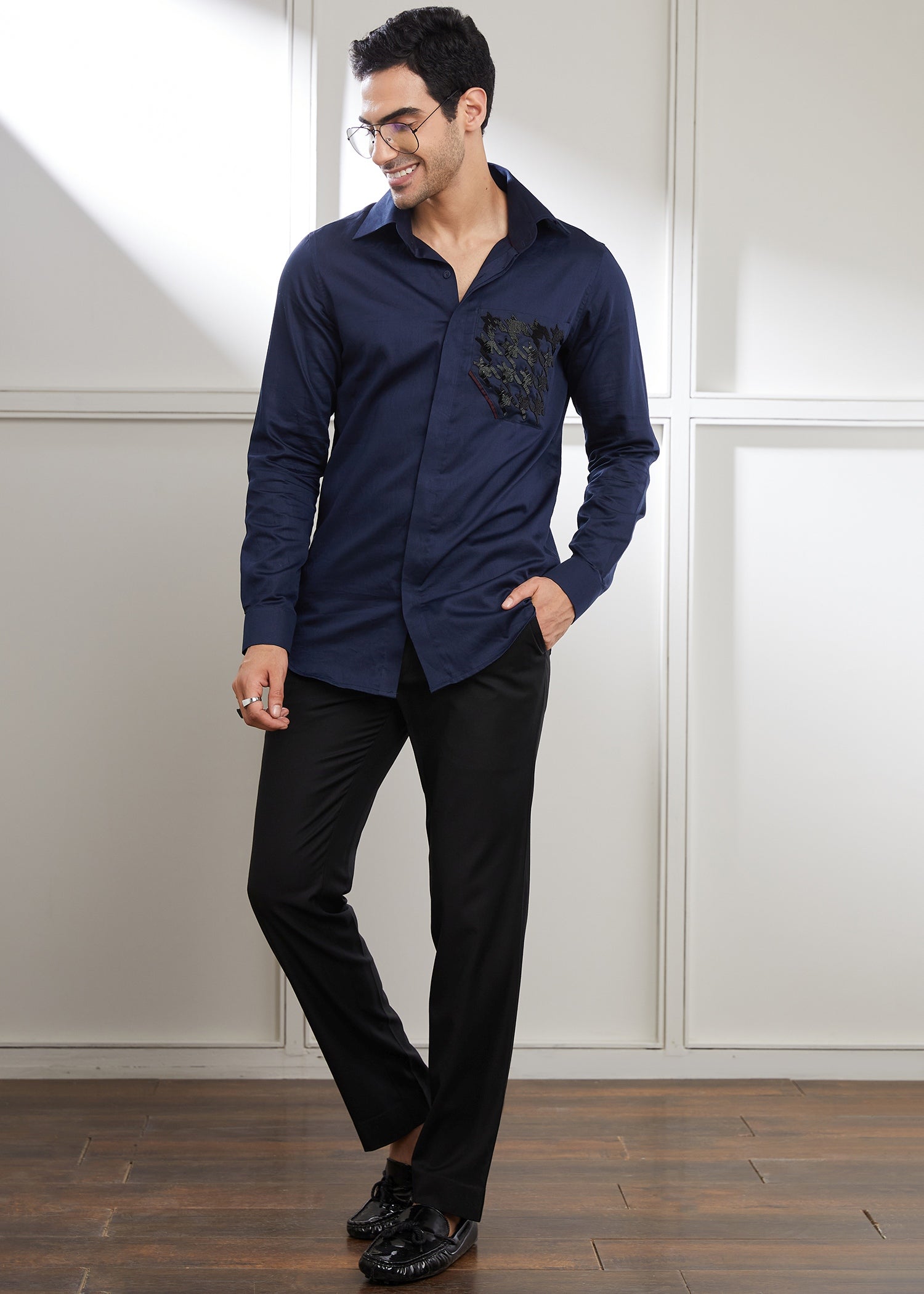Houndstooth Emb Shirt