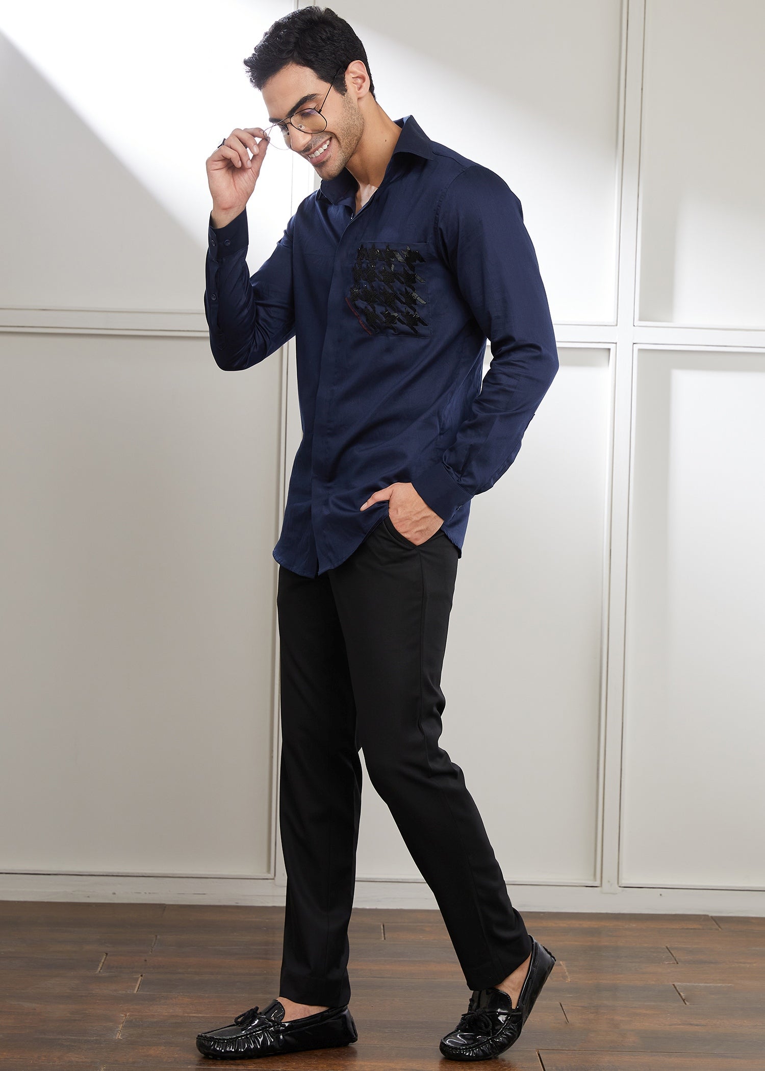 Houndstooth Emb Shirt