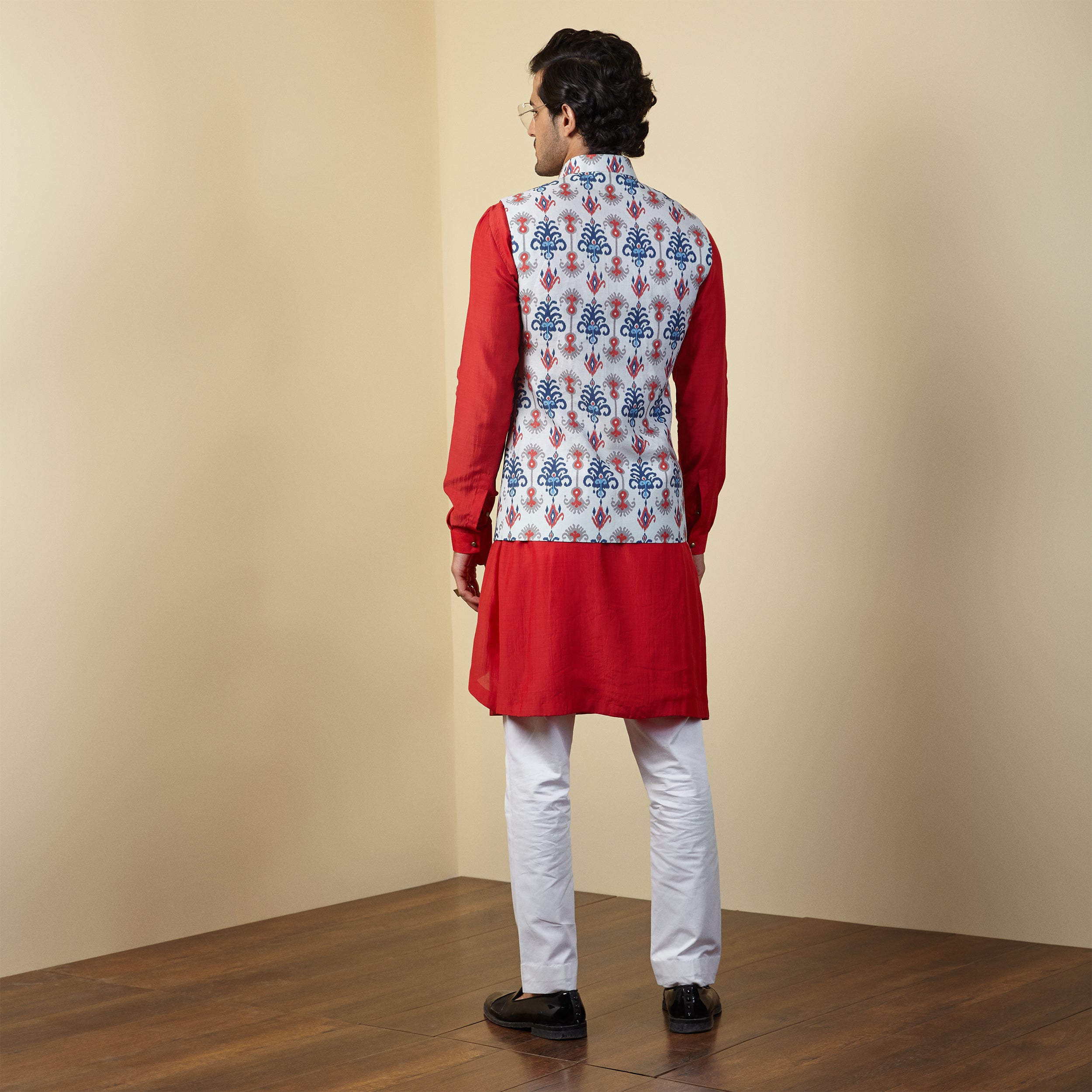 Linen Ikat Nehru Jacket
