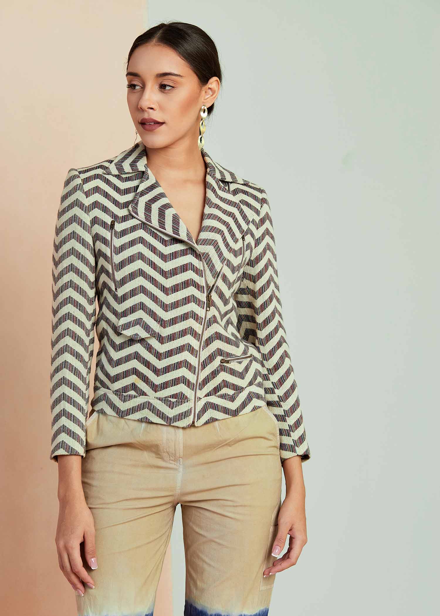 Chevron Zipper Jacket