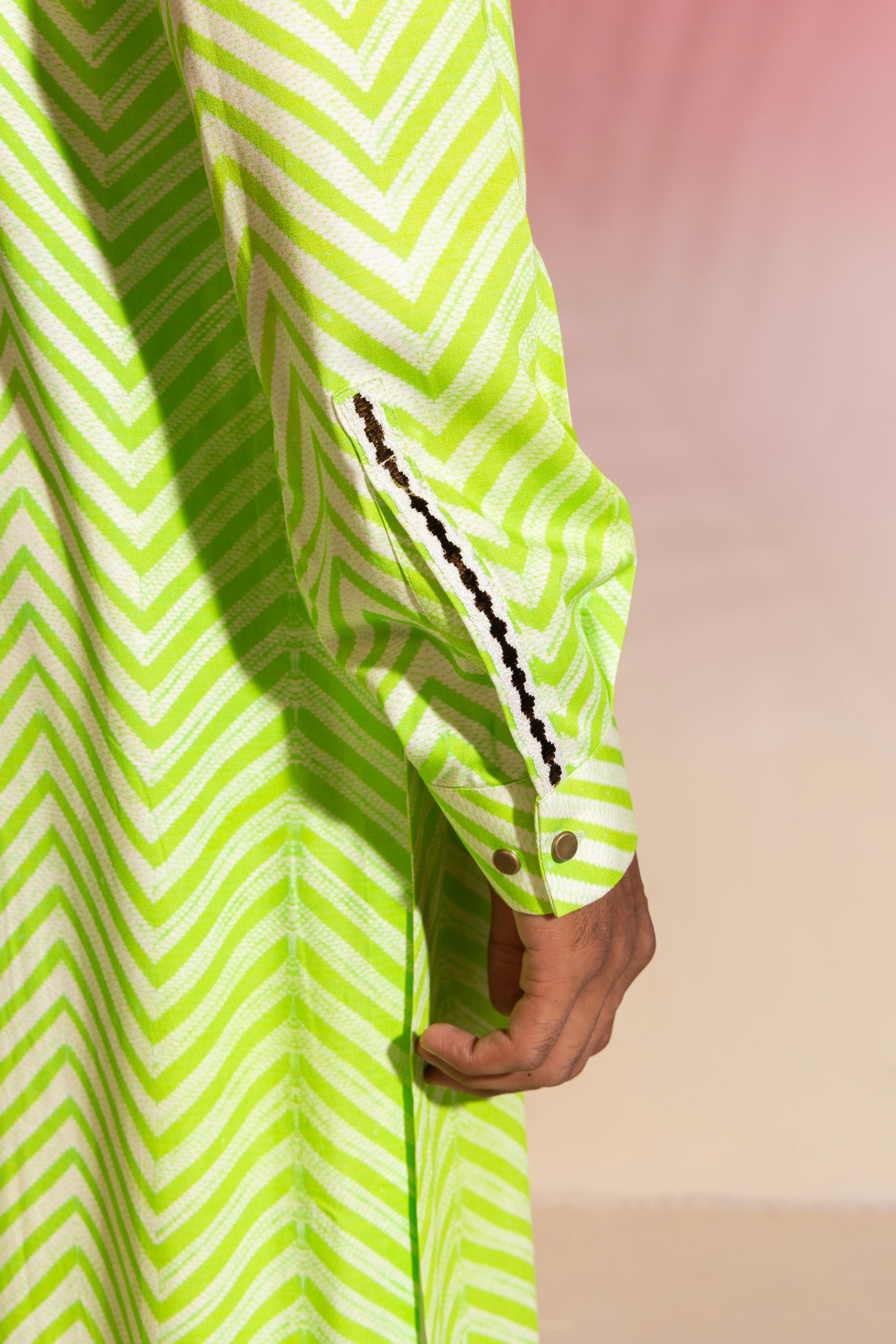 Shibori Kurta in Neon