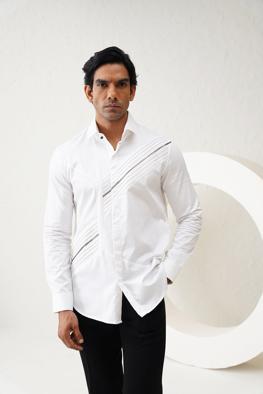 Diagonal Pleated shirt