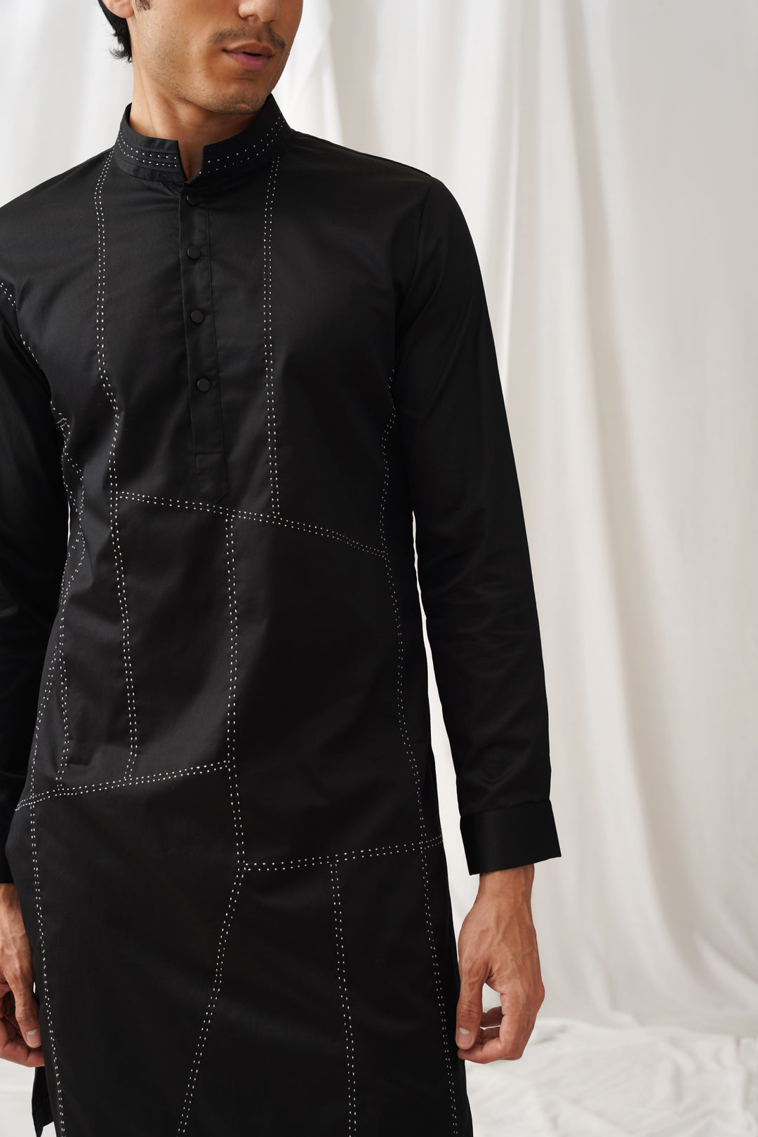 Niche Black Kurta