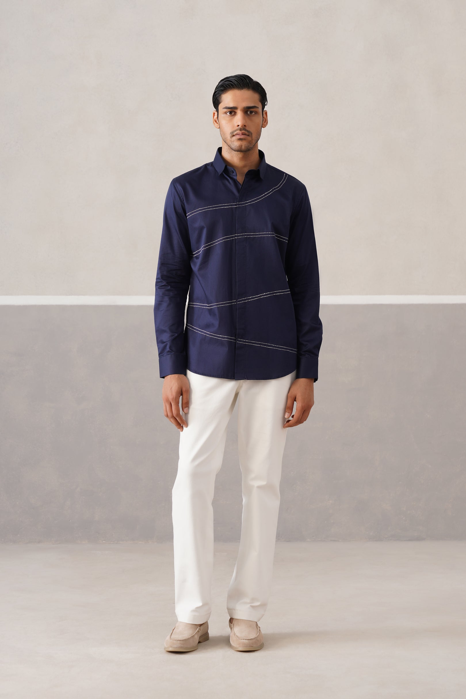 NAVY WAVE SHIRT