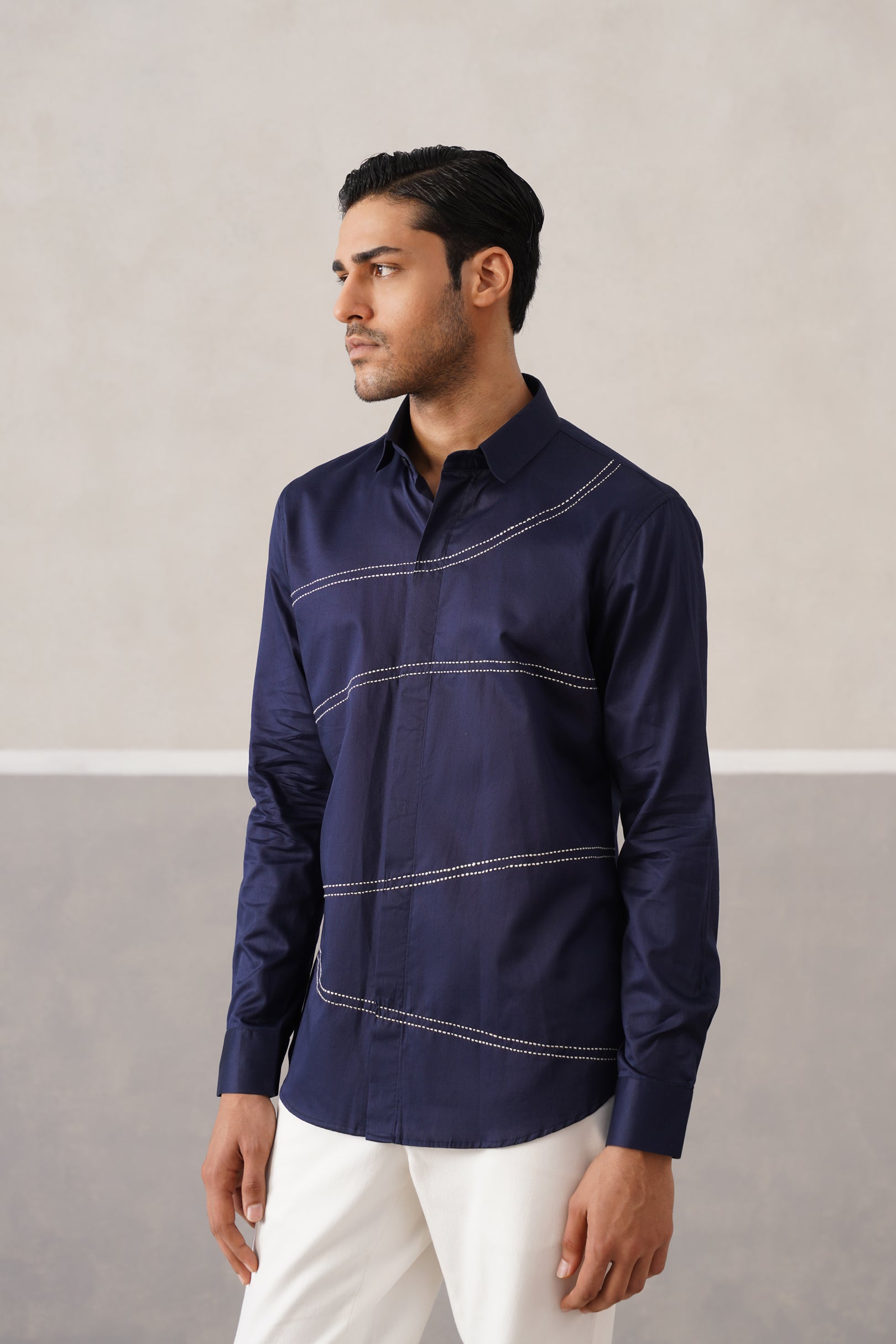 NAVY WAVE SHIRT