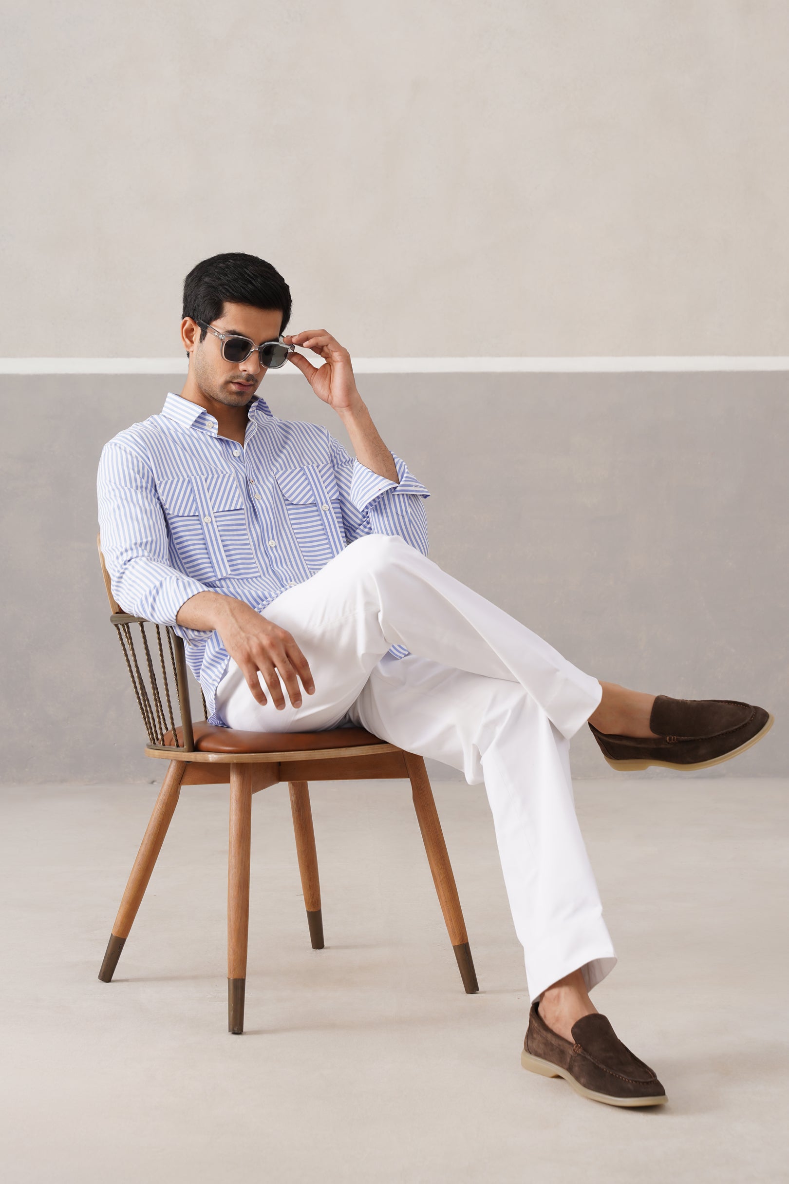 SKY DP STRIPE SHIRT
