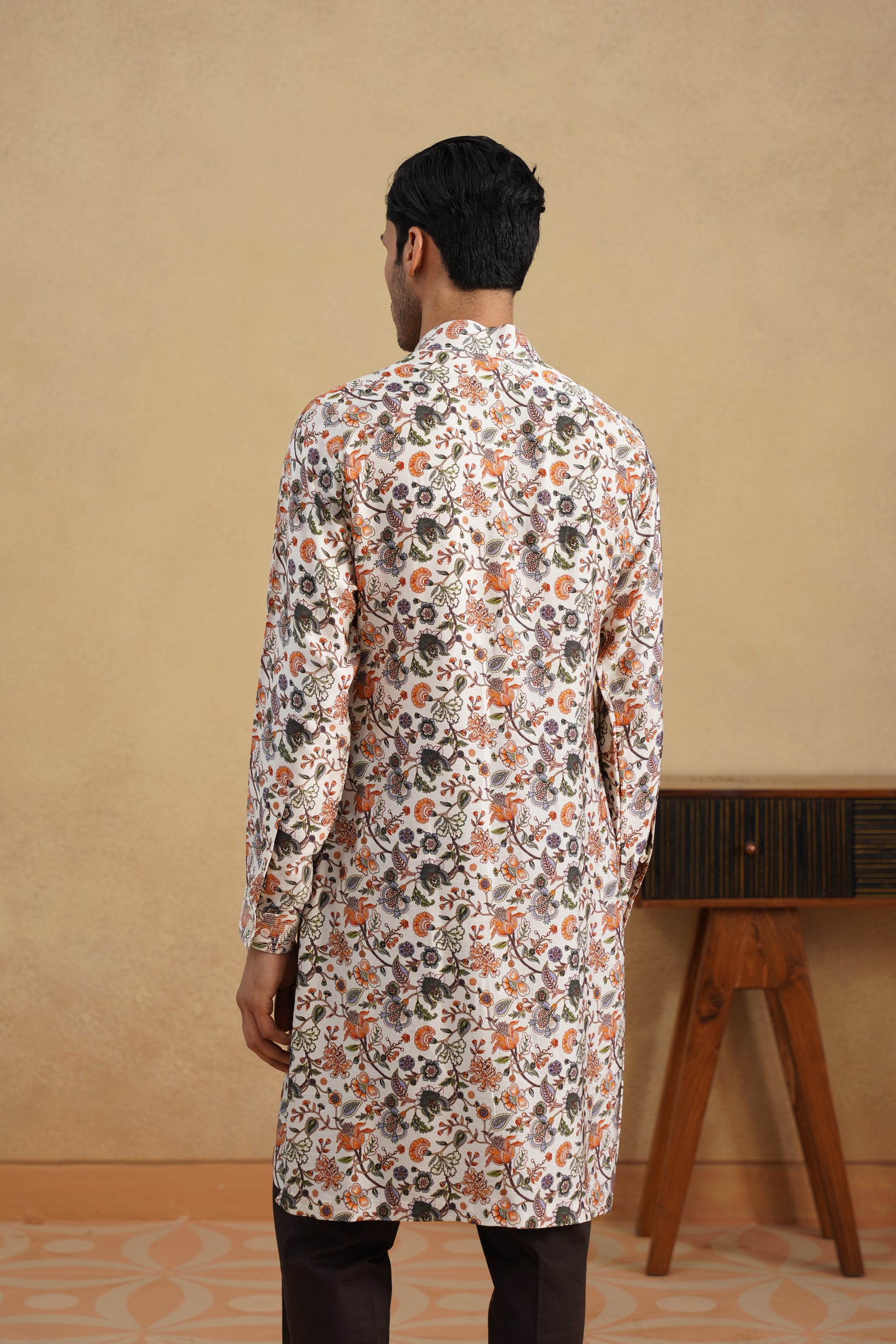 IVORY FLORAL CALM KURTA