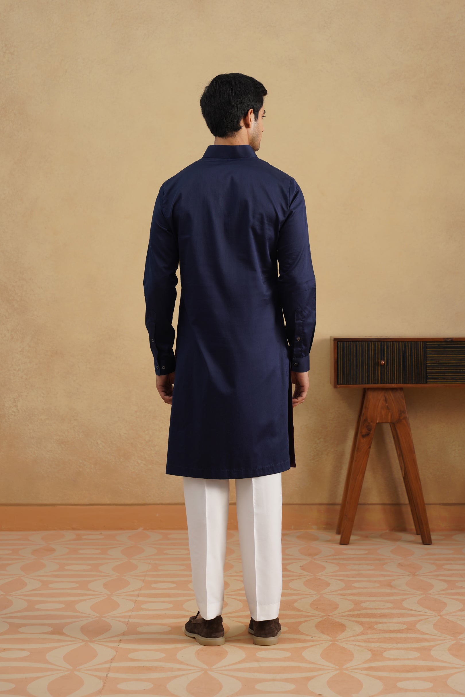 METAL BEAD KURTA (NAVY/PLUM)