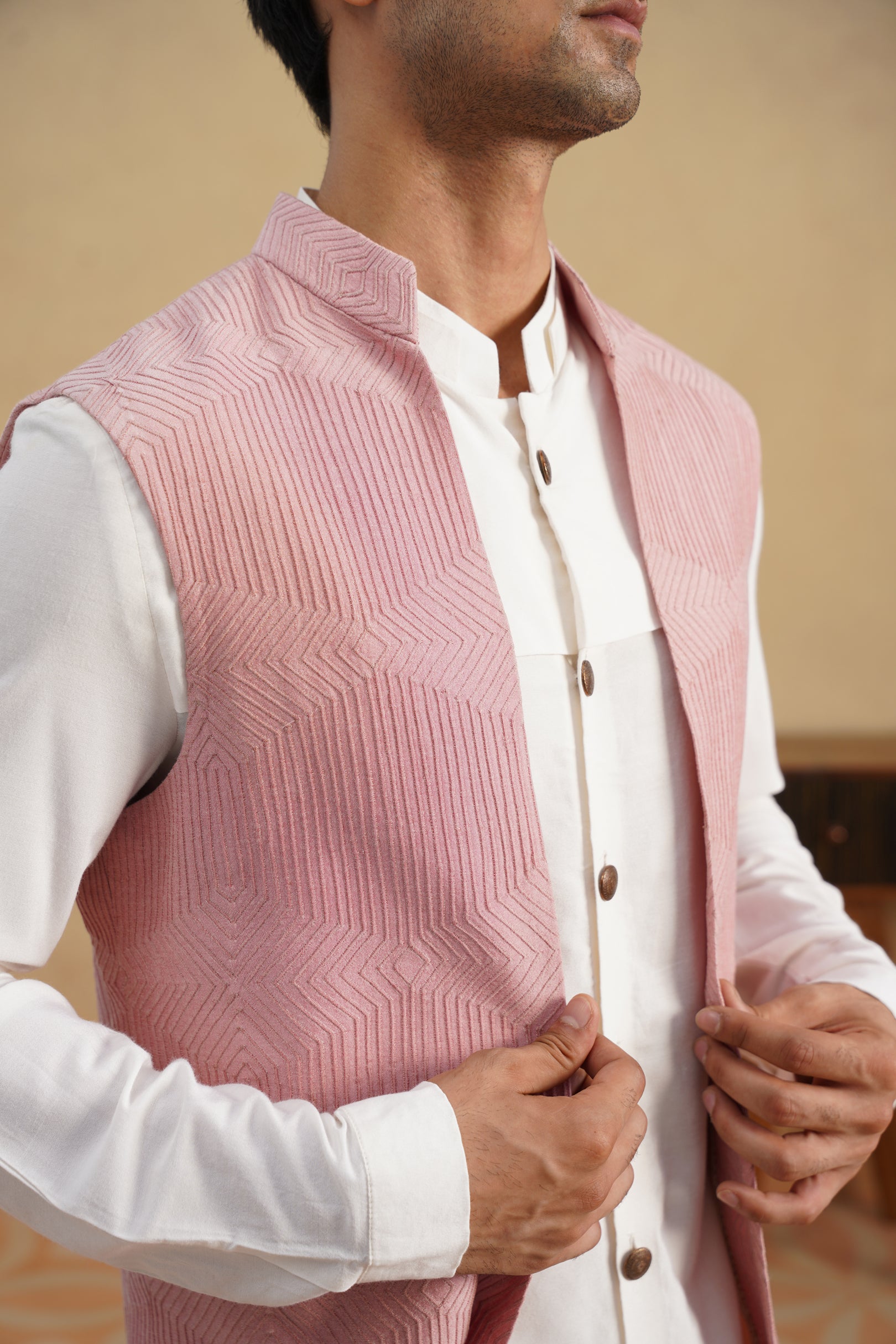 Pink D-N Nehru-Jacket