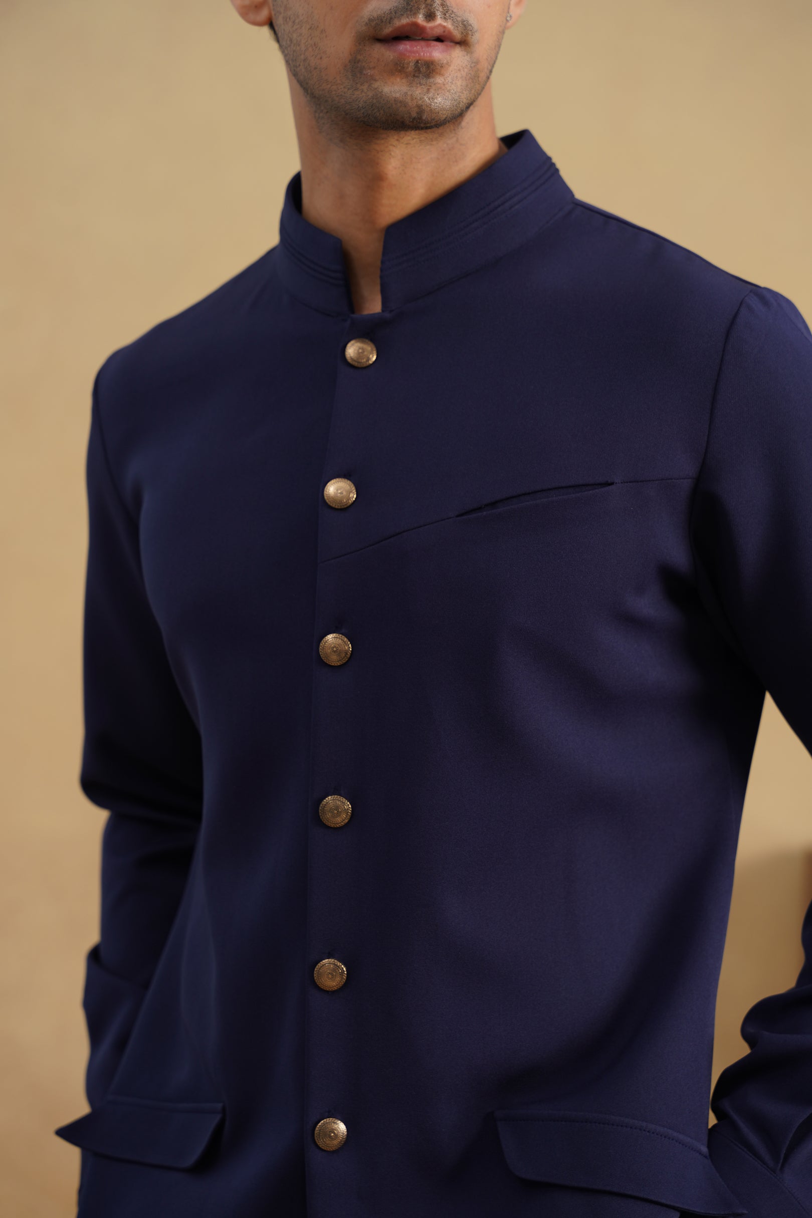 LUXE NAVY-GREY KURTA