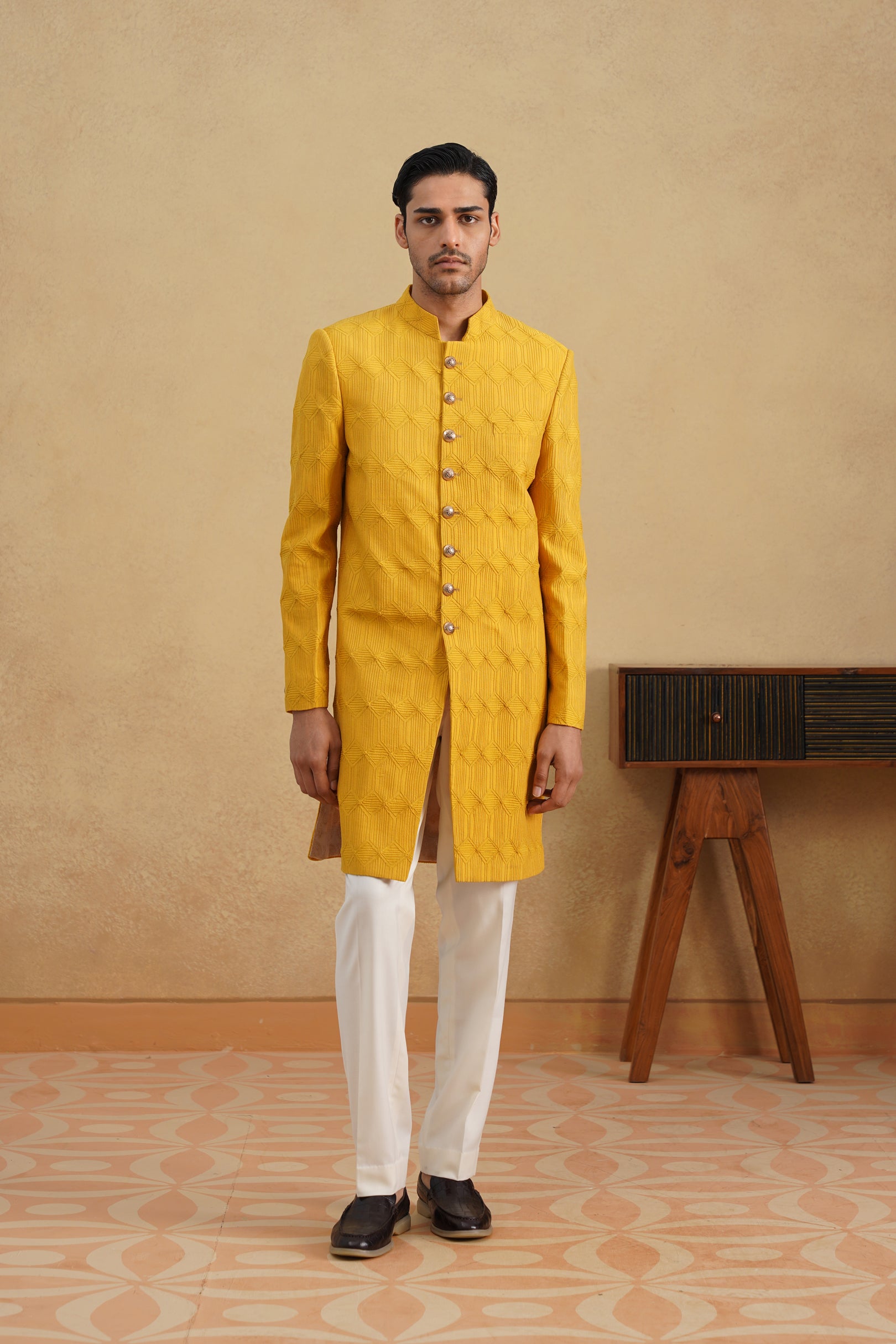 Mustard d-n Achkan Set