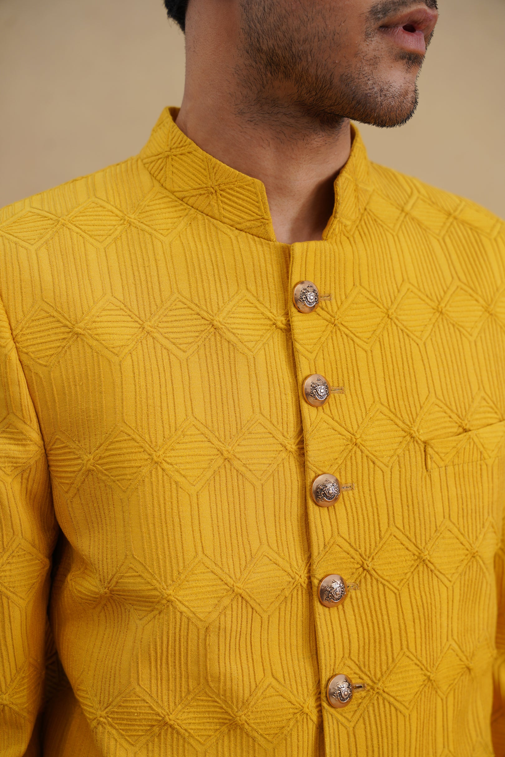 Mustard d-n Achkan Set