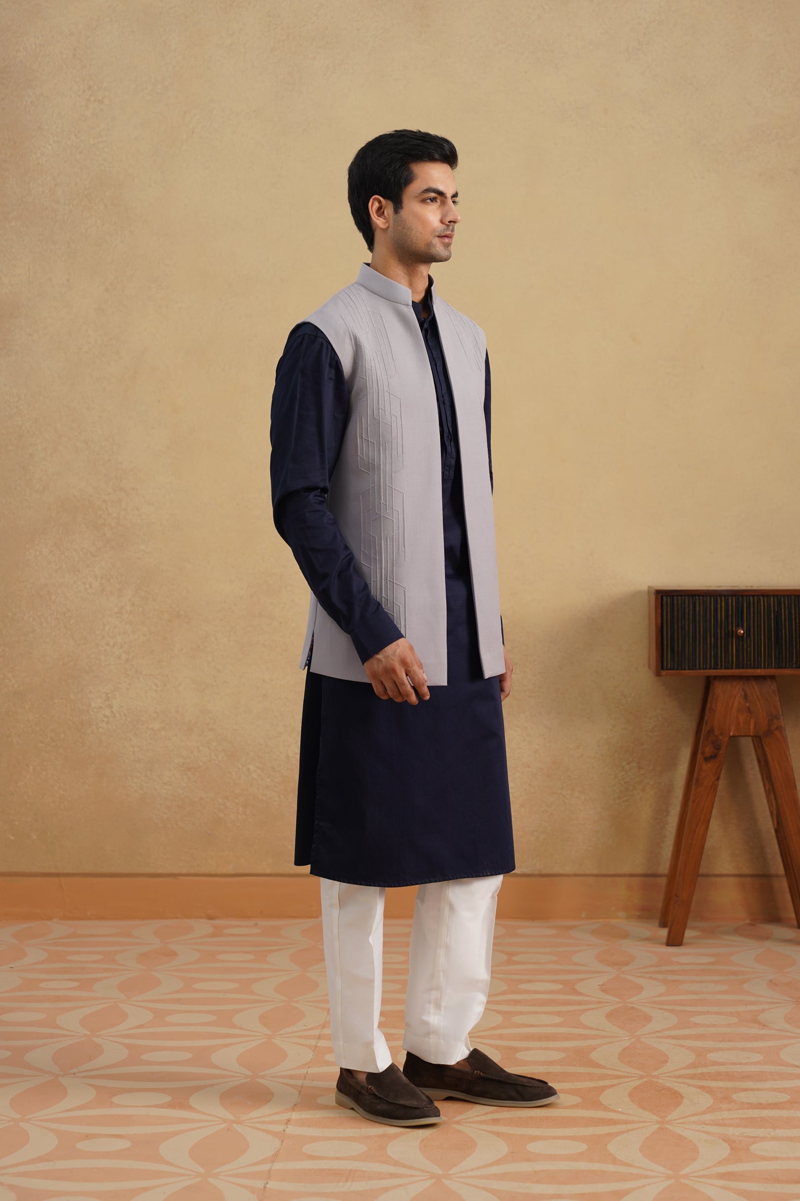Grey D-N Kurta-Nehru Set
