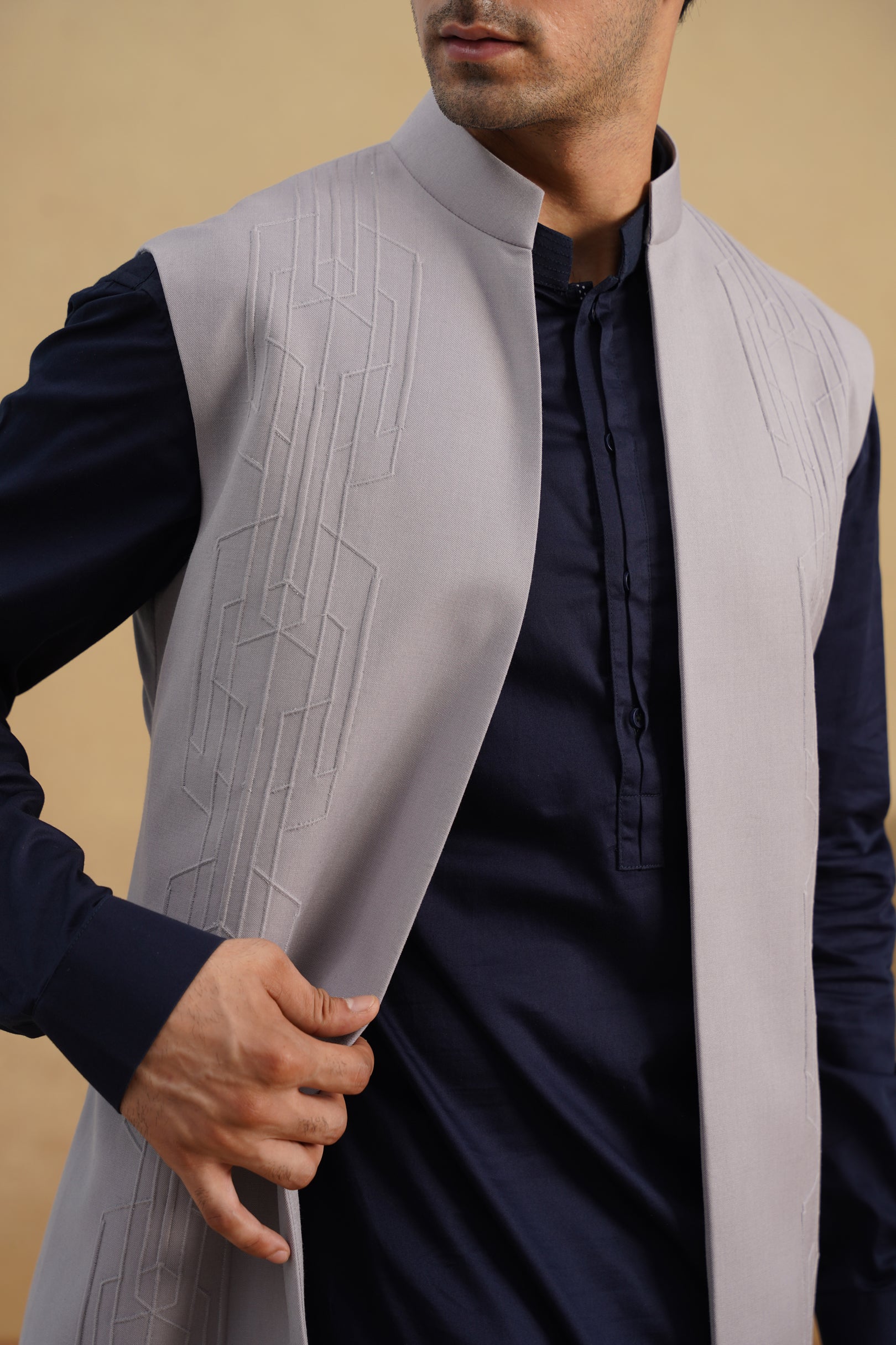 Grey D-N Nehru-Jacket