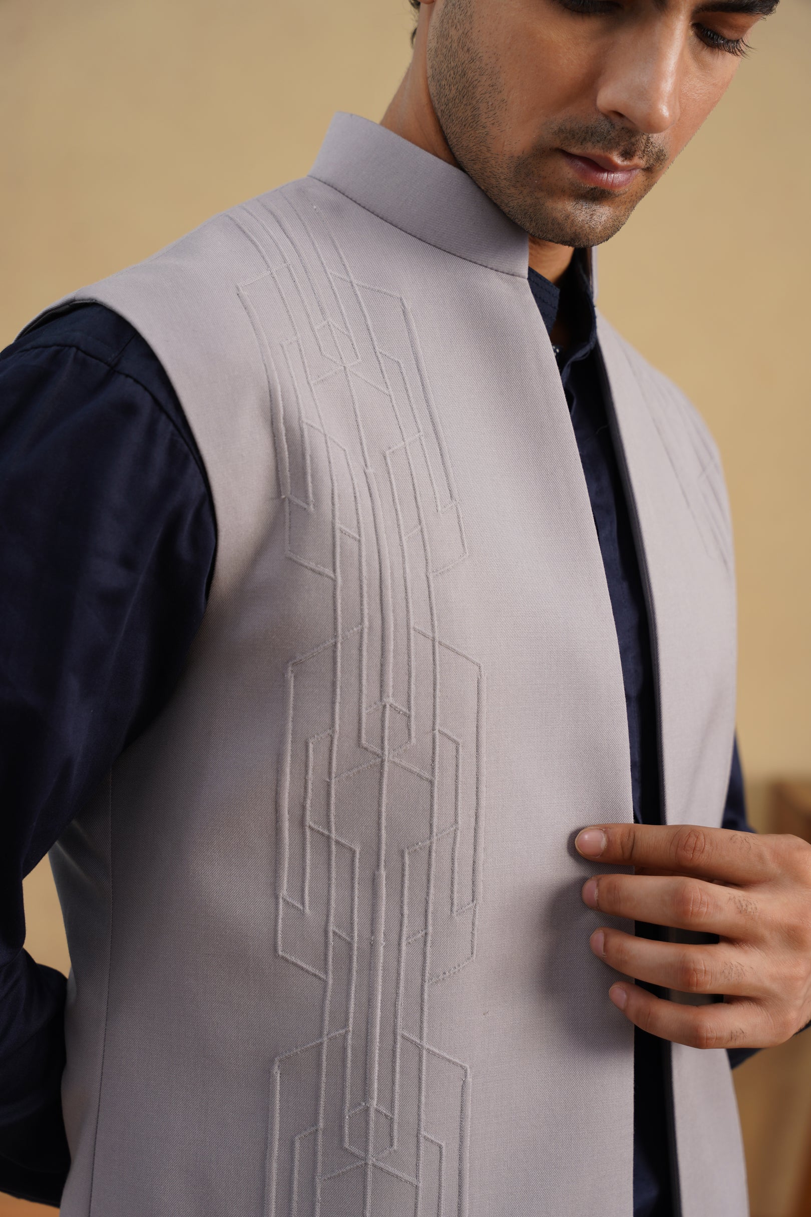 Grey D-N Kurta-Nehru Set