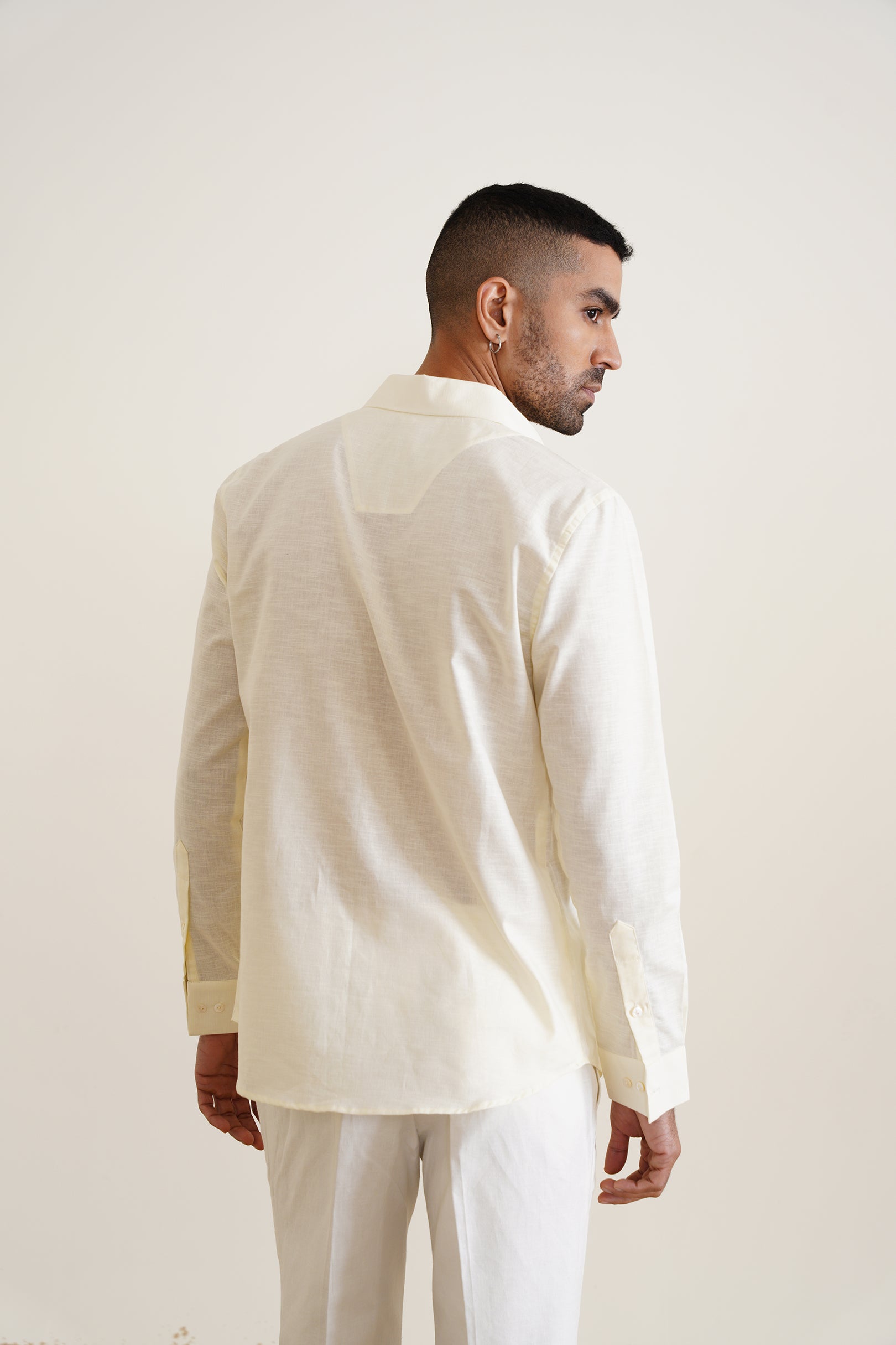 Alabaster Cotton-linen Shirt