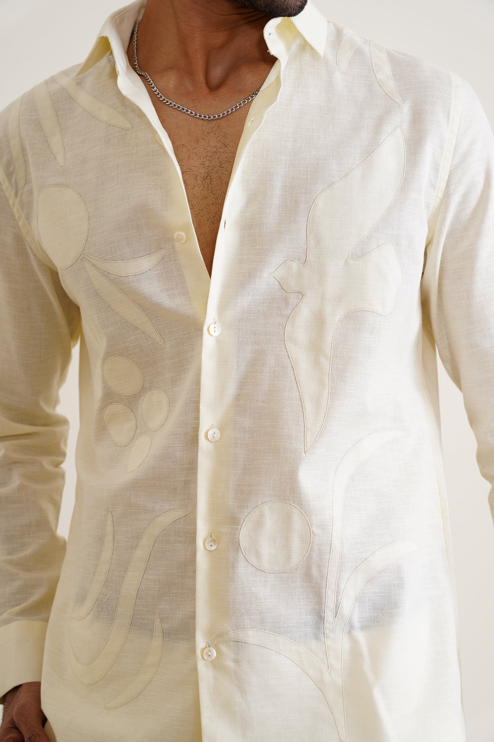 Alabaster Cotton-linen Shirt