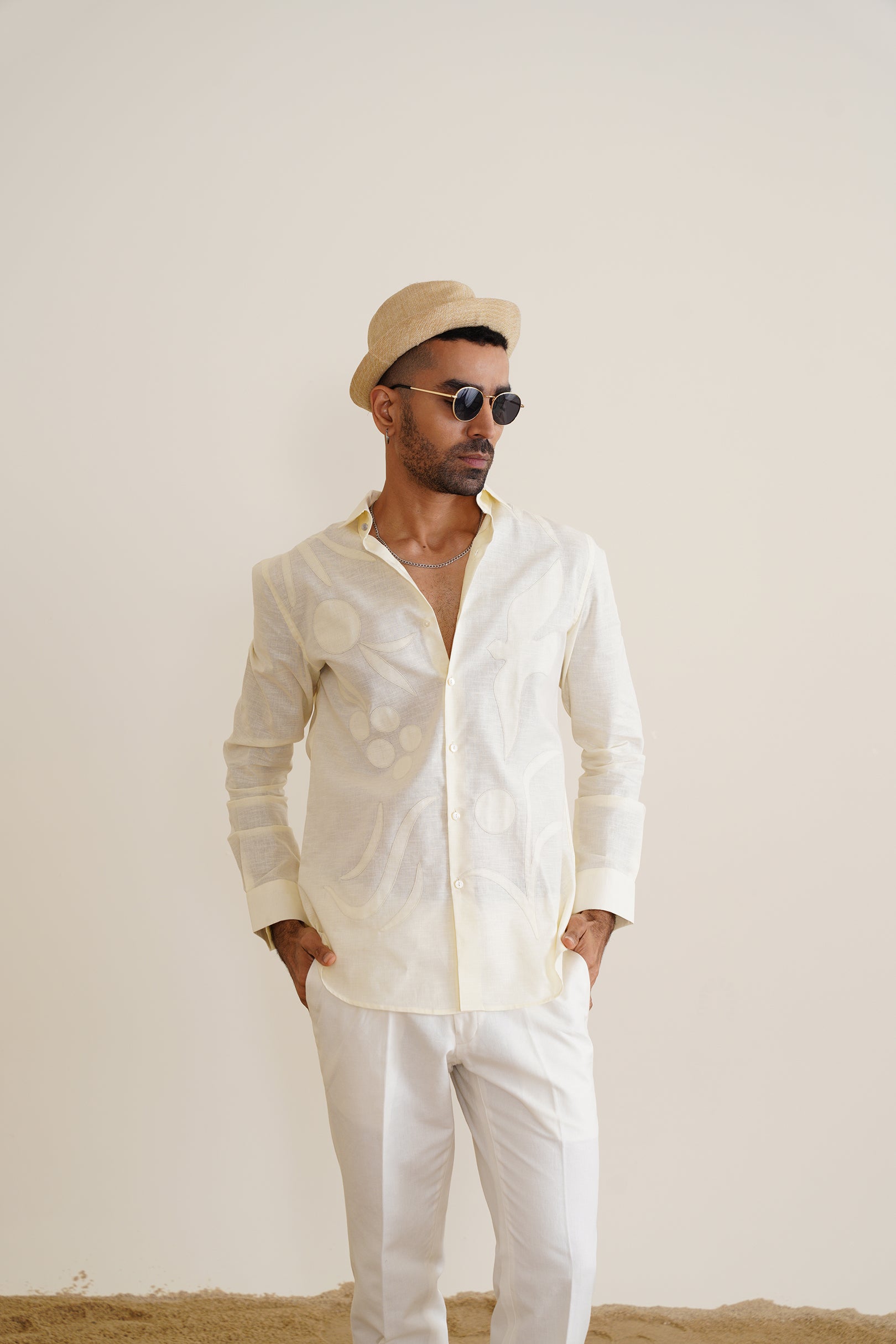 Alabaster Cotton-linen Shirt