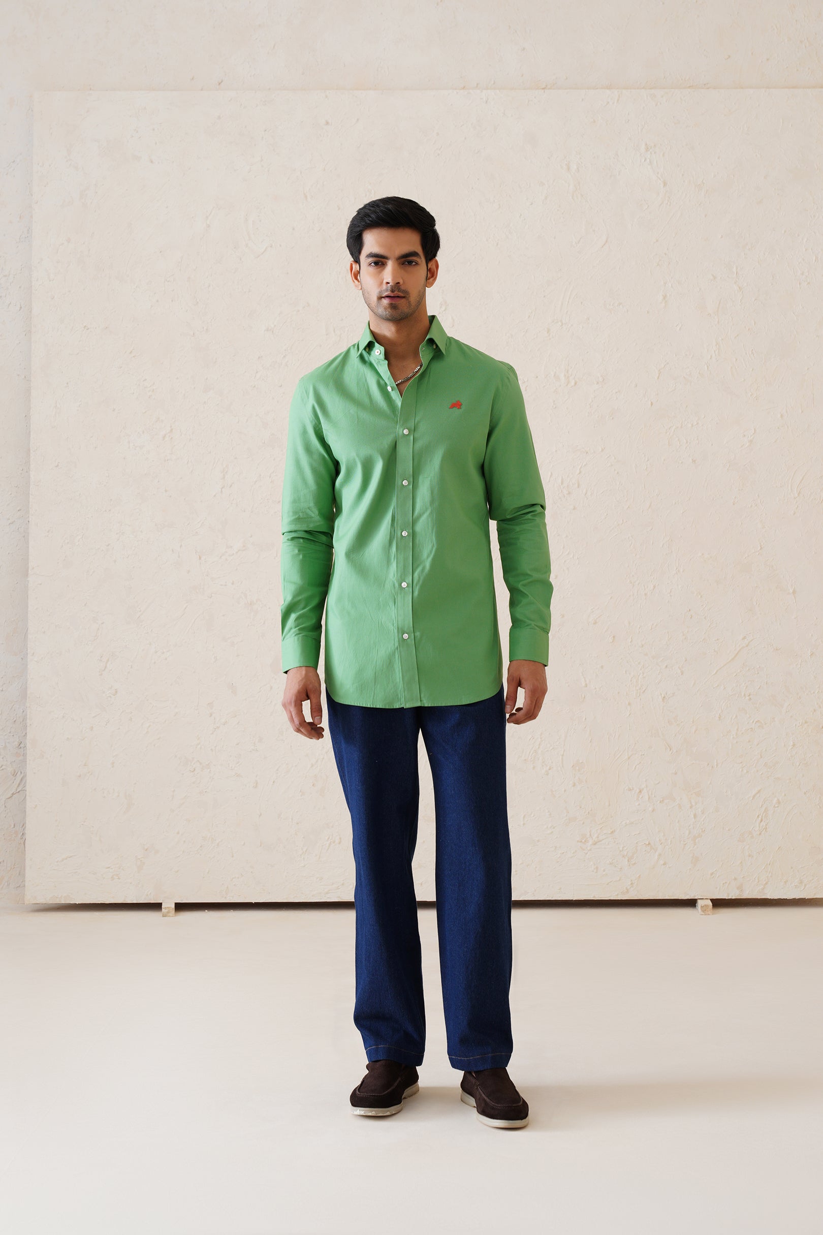 Solid Lime Twill Shirt