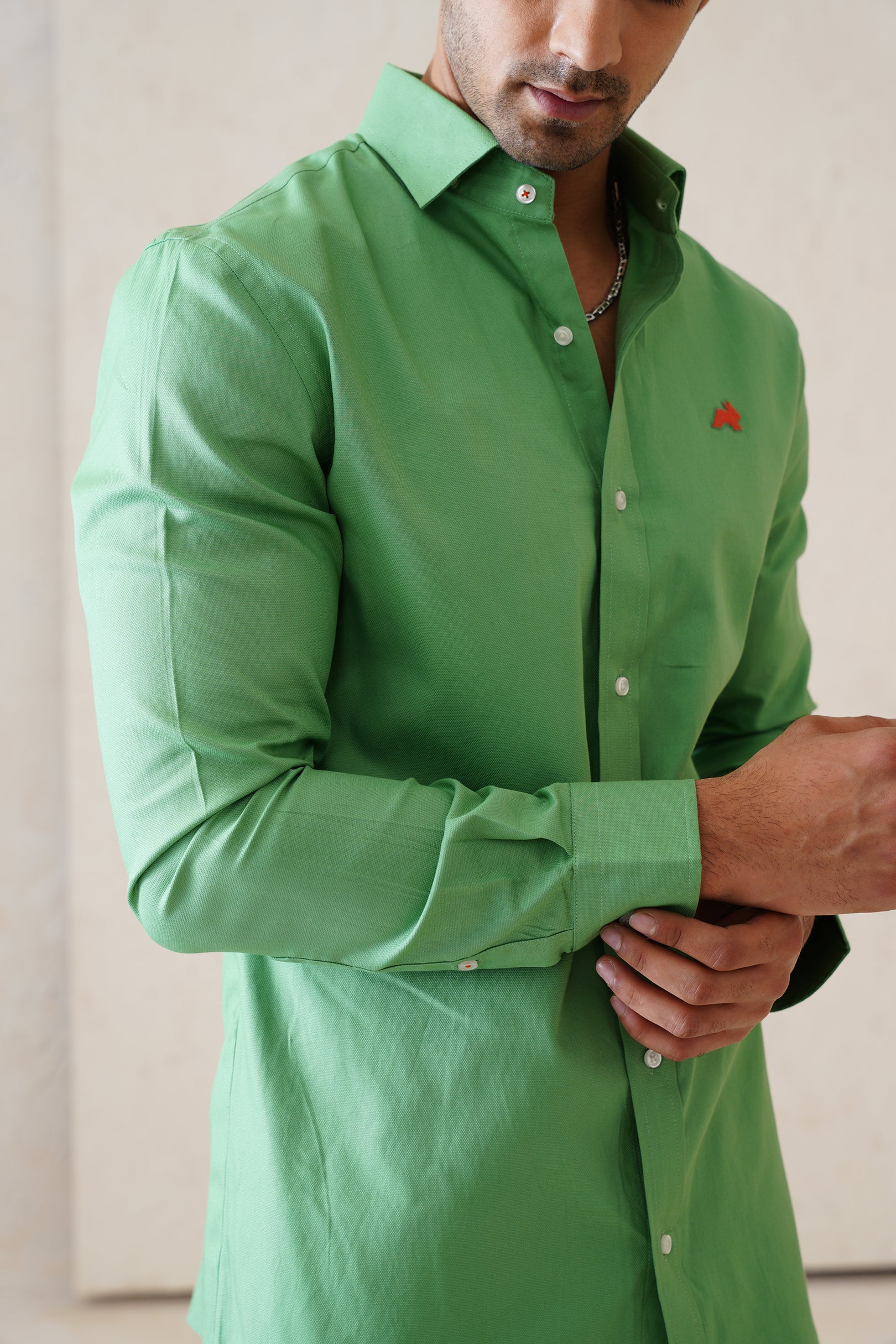 Solid Lime Twill Shirt