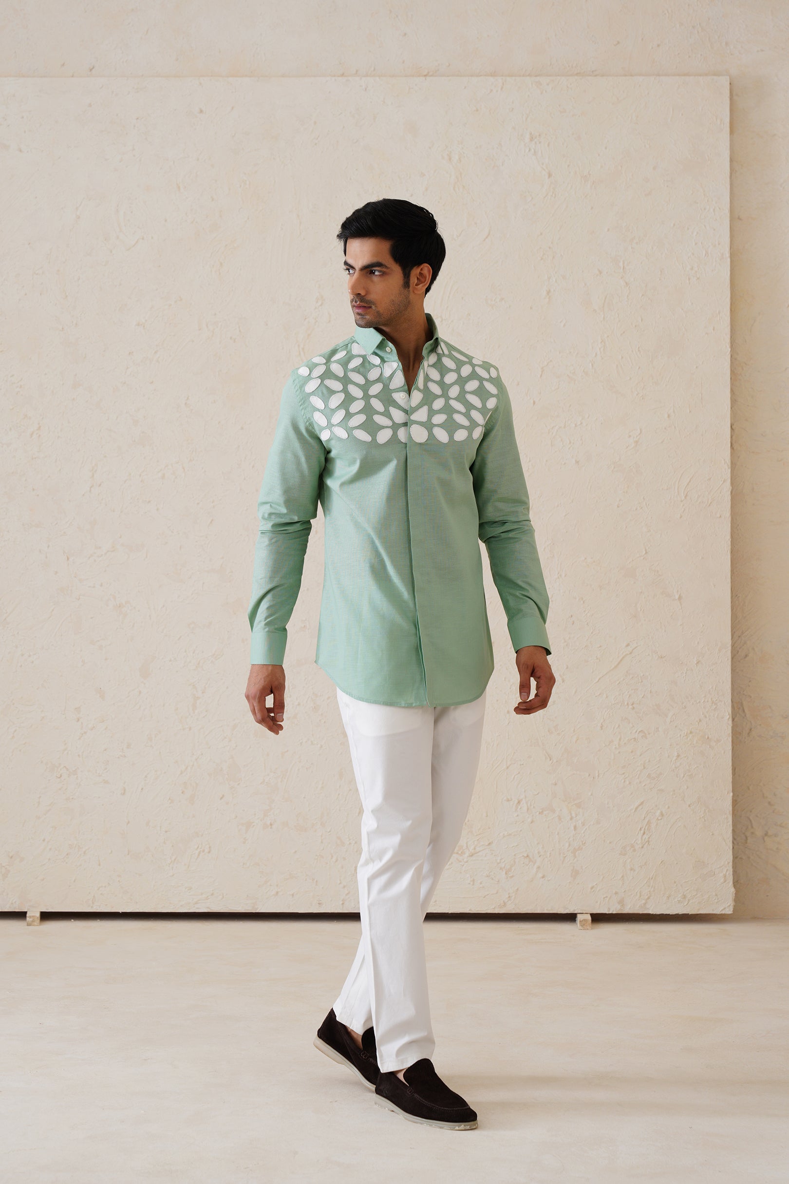 Sage Cotton-linen Shirt