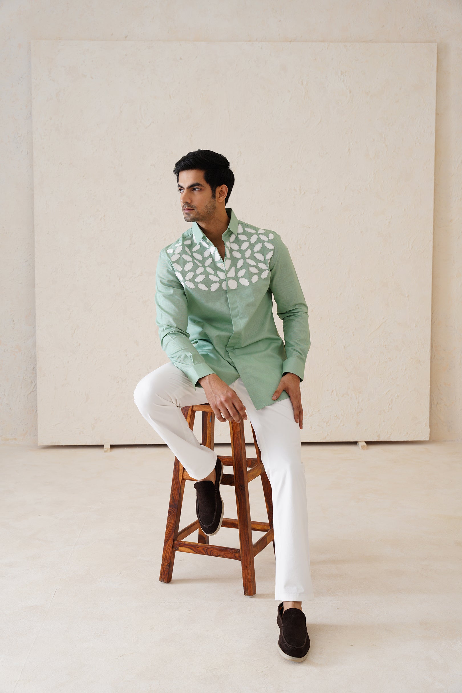 Sage Cotton-linen Shirt