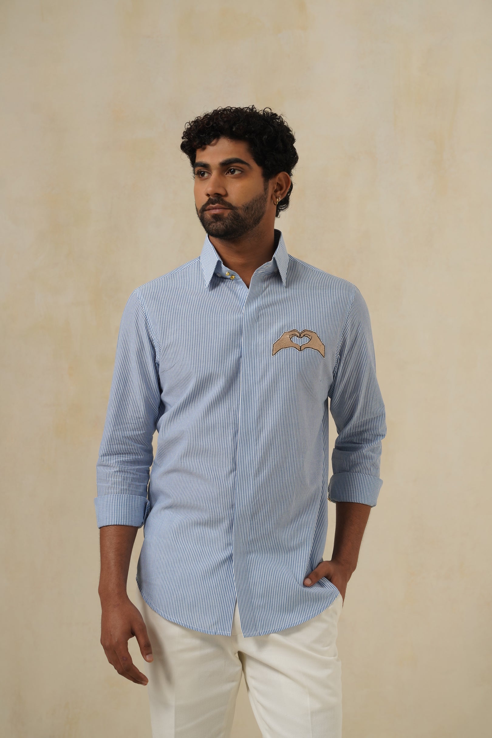 Embrace Blue | Men's Blue Pinstripe Cotton Shirt