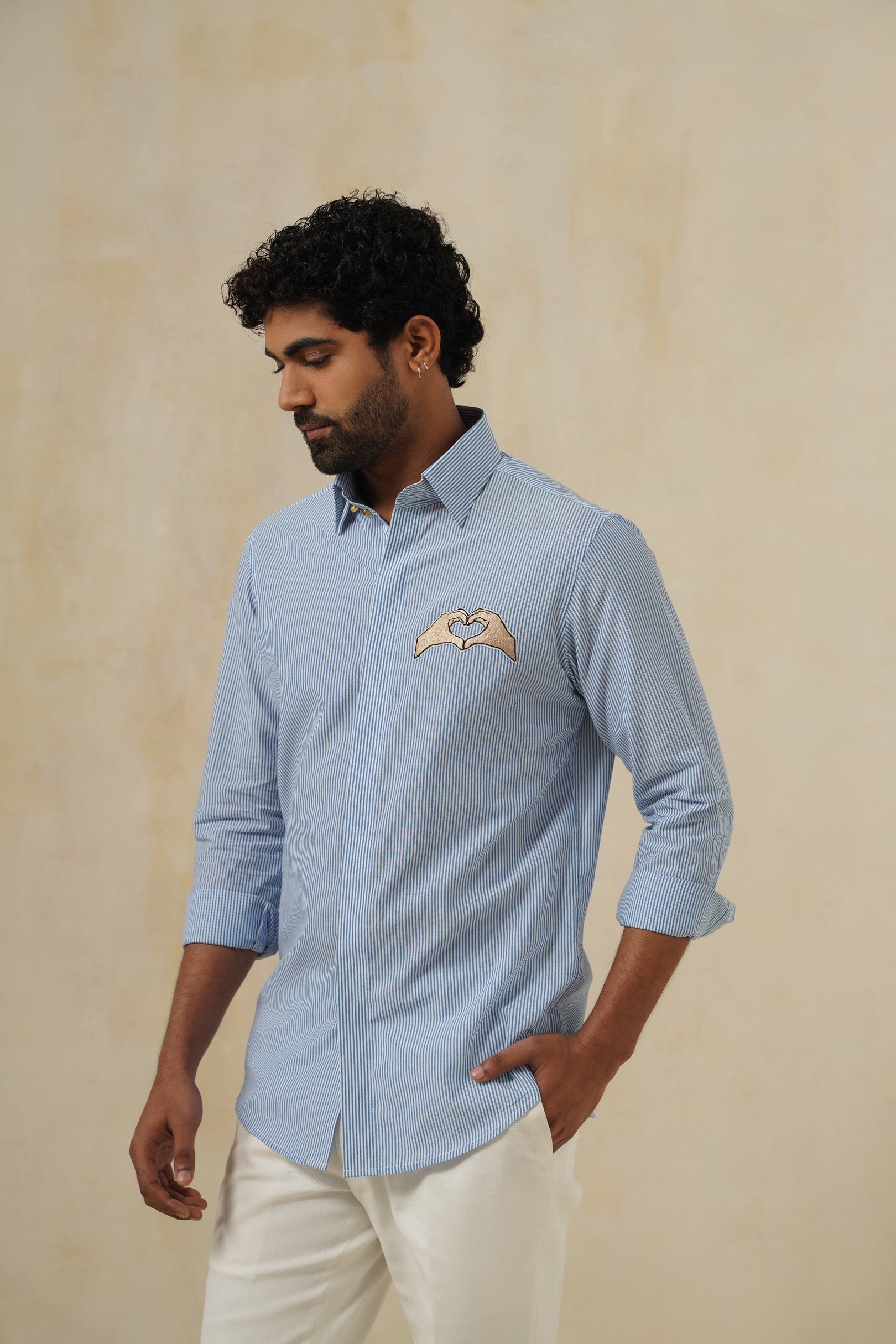 Embrace Blue | Men's Blue Pinstripe Cotton Shirt
