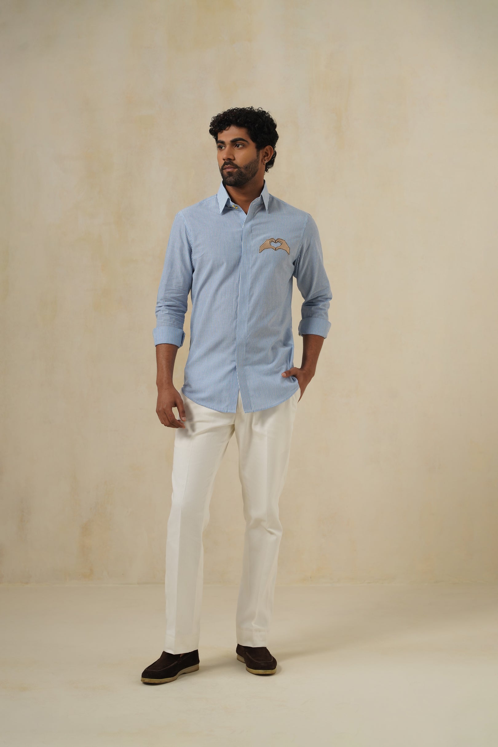 Embrace Blue | Men's Blue Pinstripe Cotton Shirt