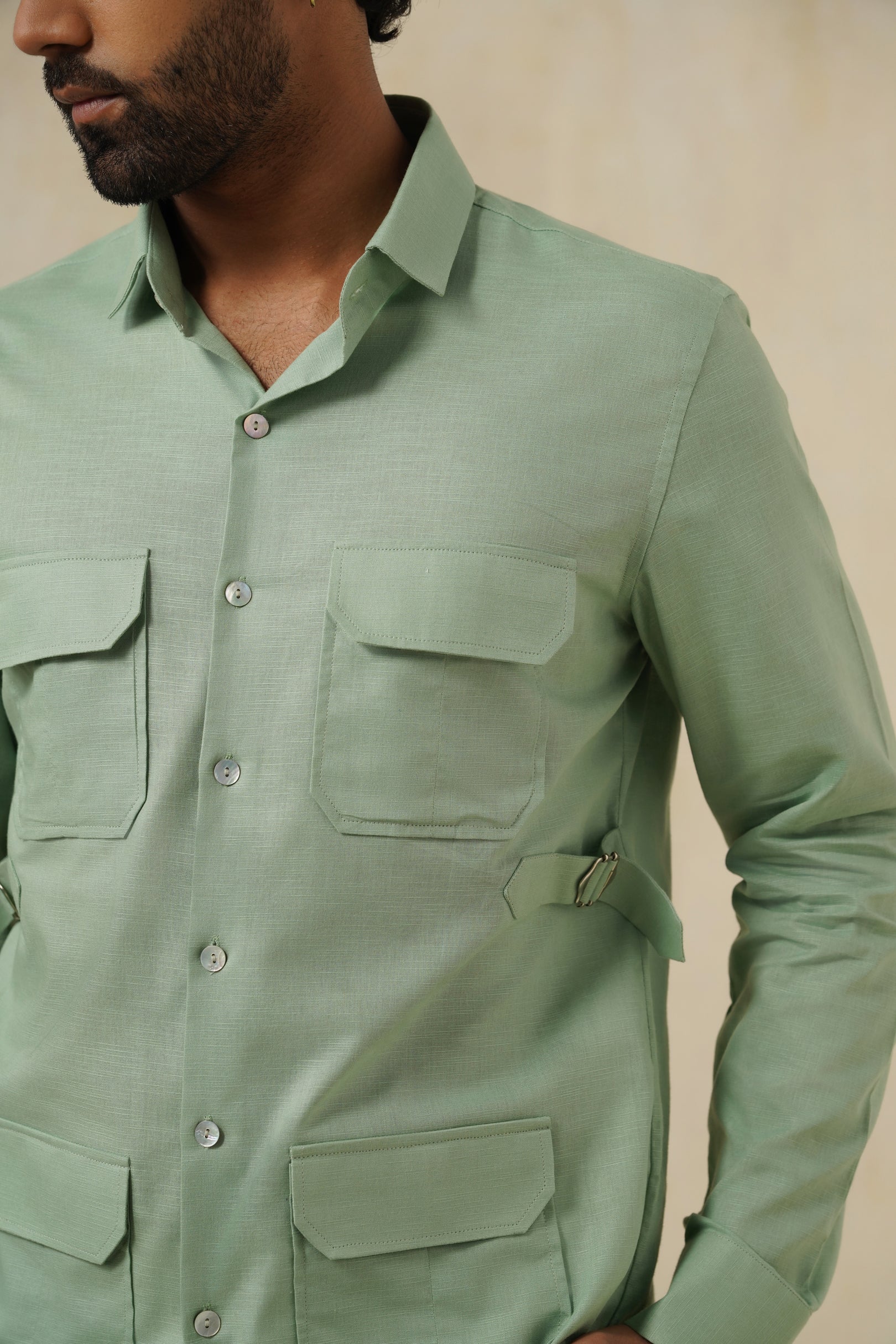 Sage Safari | Men's Linen Shirt (Copy)