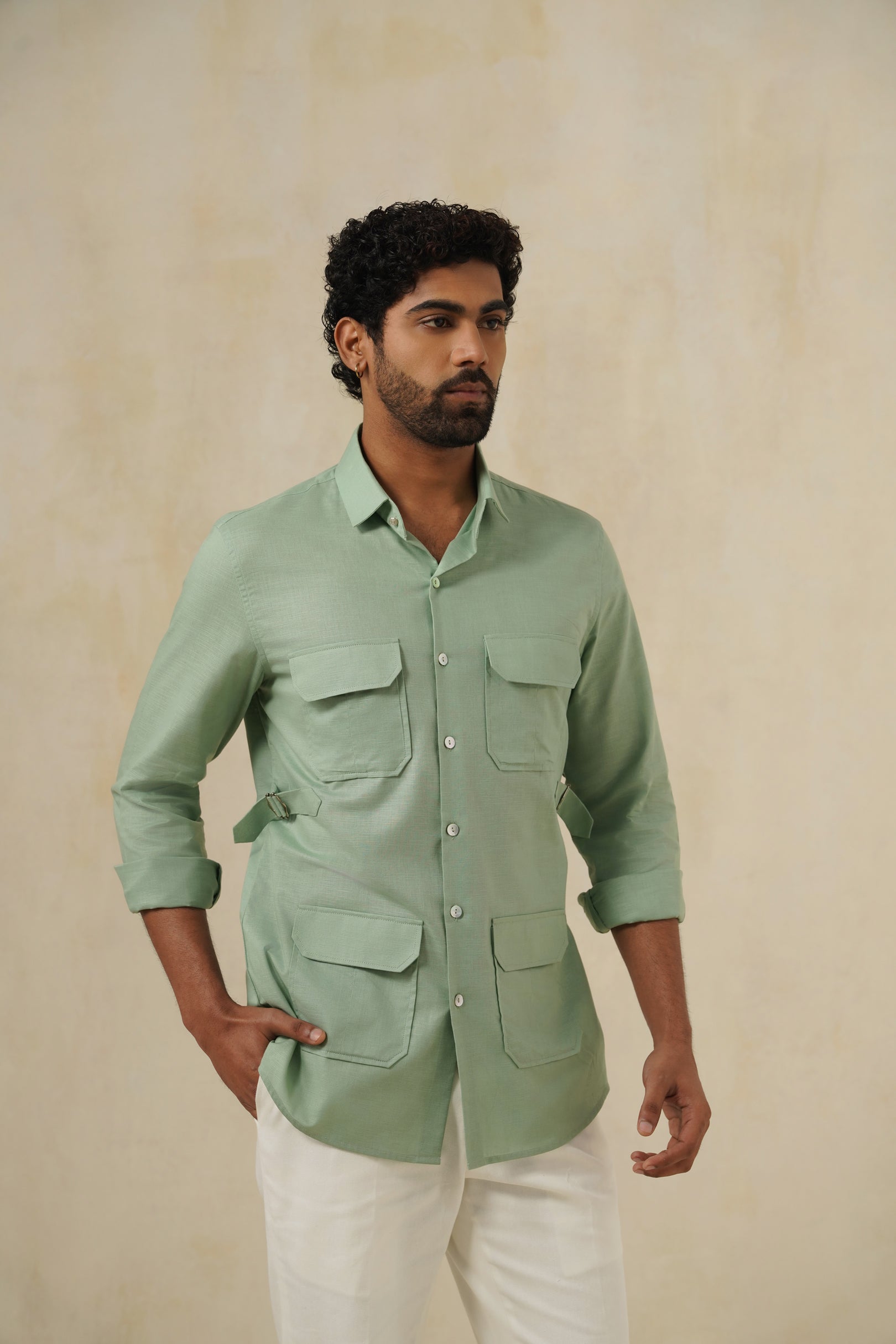 Sage Safari | Men's Linen Shirt (Copy)