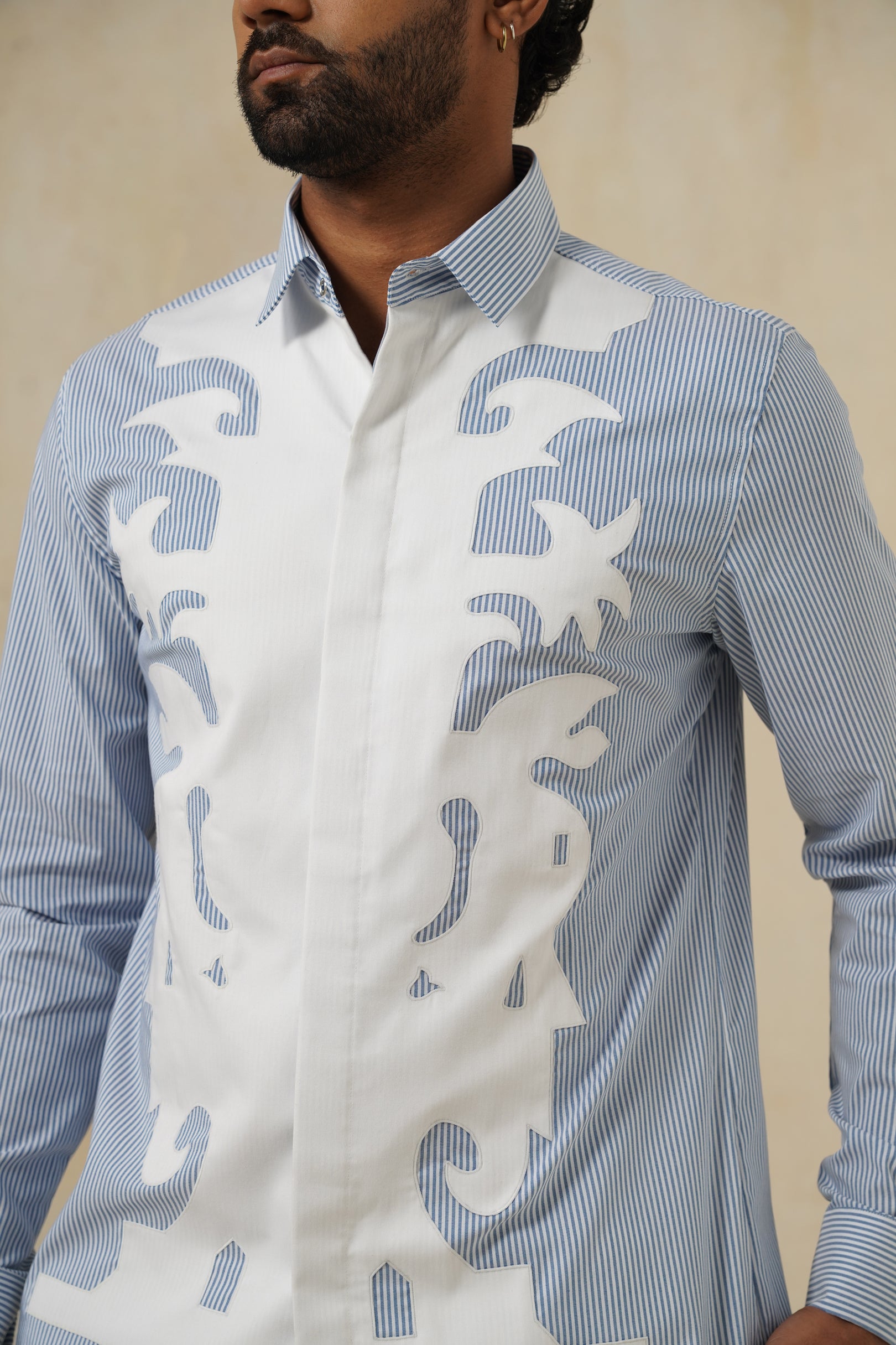 Palméa | Men's Pinstripe Emb Cotton Shirt