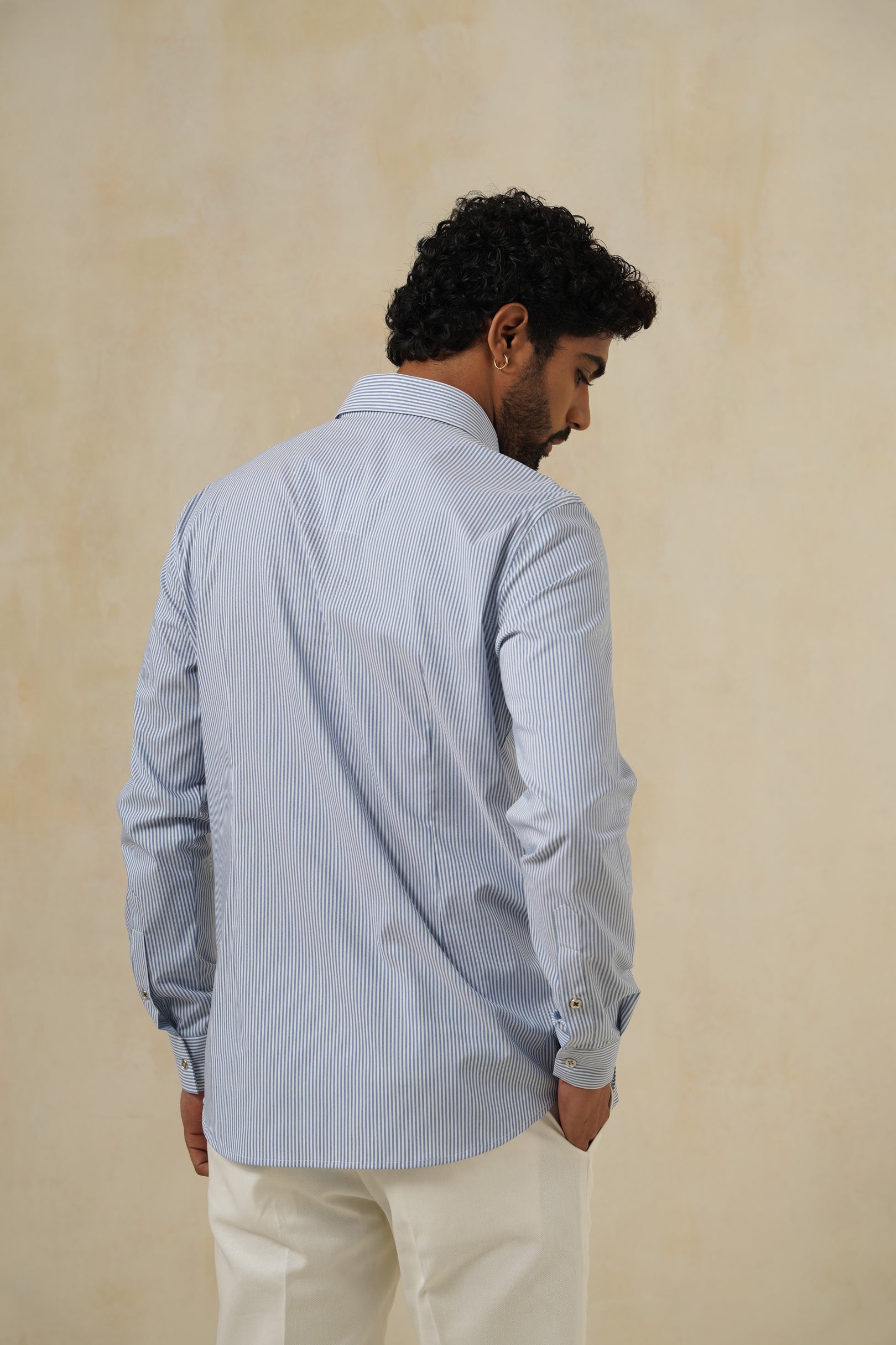 Palméa | Men's Pinstripe Emb Cotton Shirt
