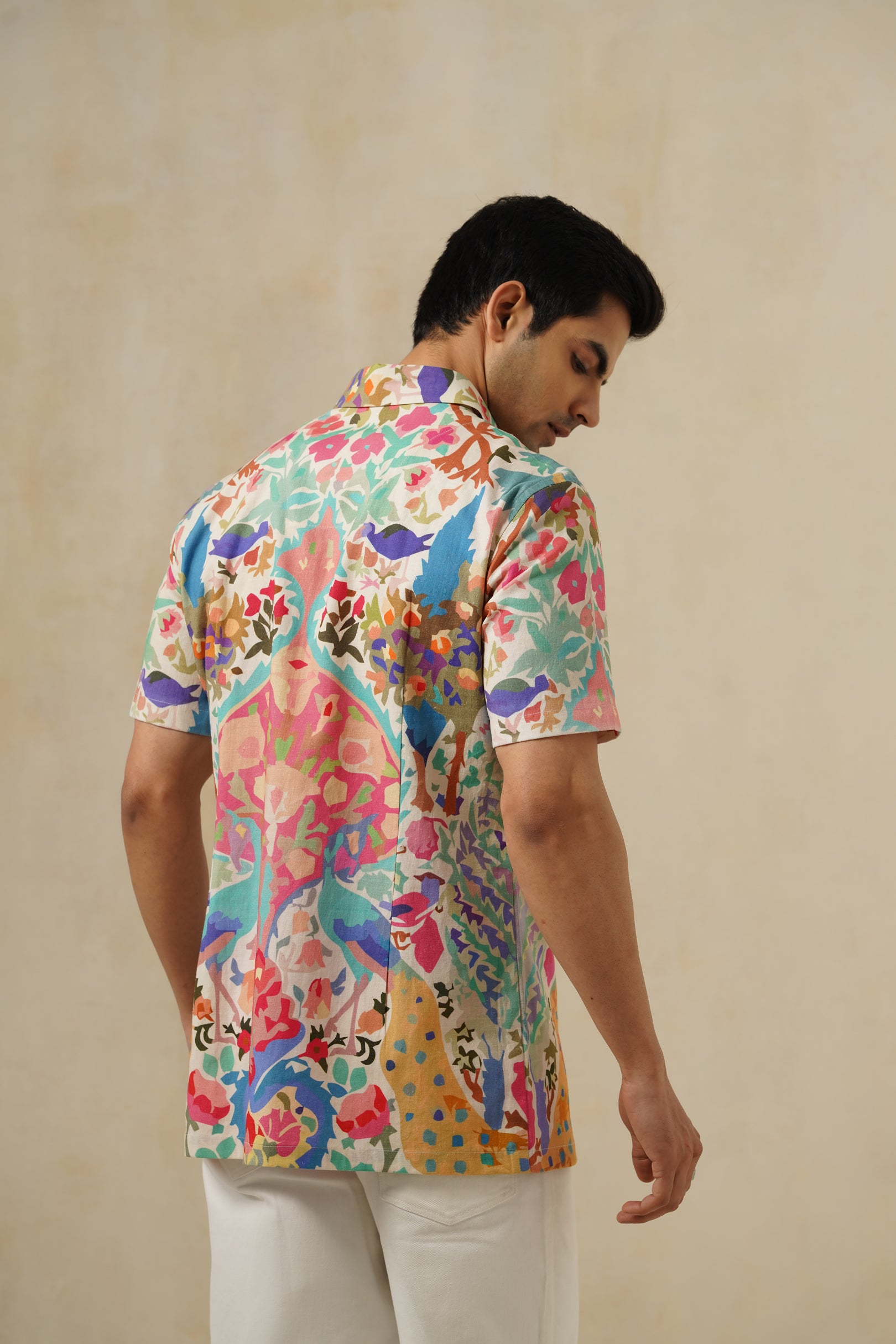 Bloom | Men's Printed Cotton-Linen Shirt